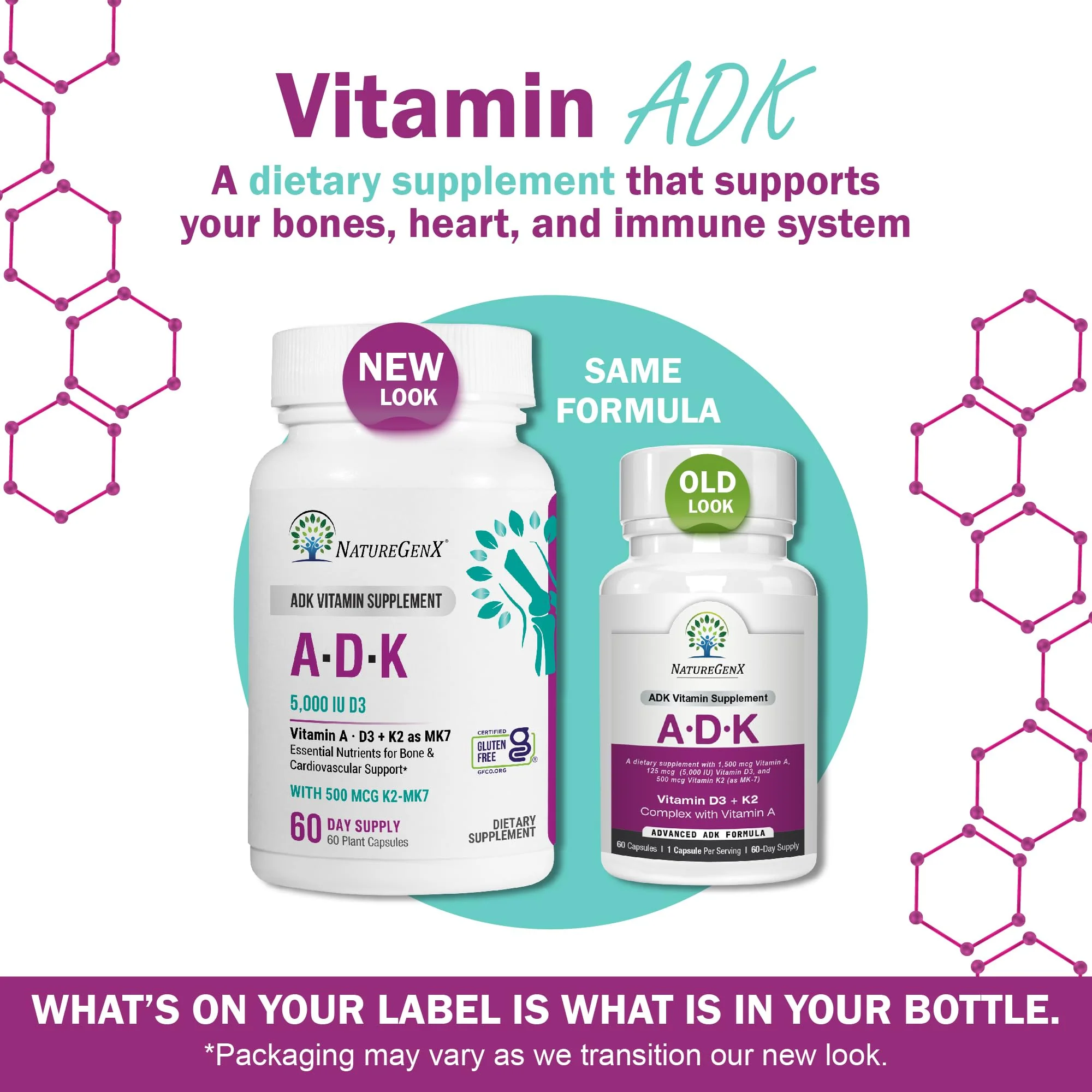 NatureGenX ADK Vitamin Supplement - Enhanced Bone Support (Gluten-Free, 120 Capsules Pack of 2) - Image 11
