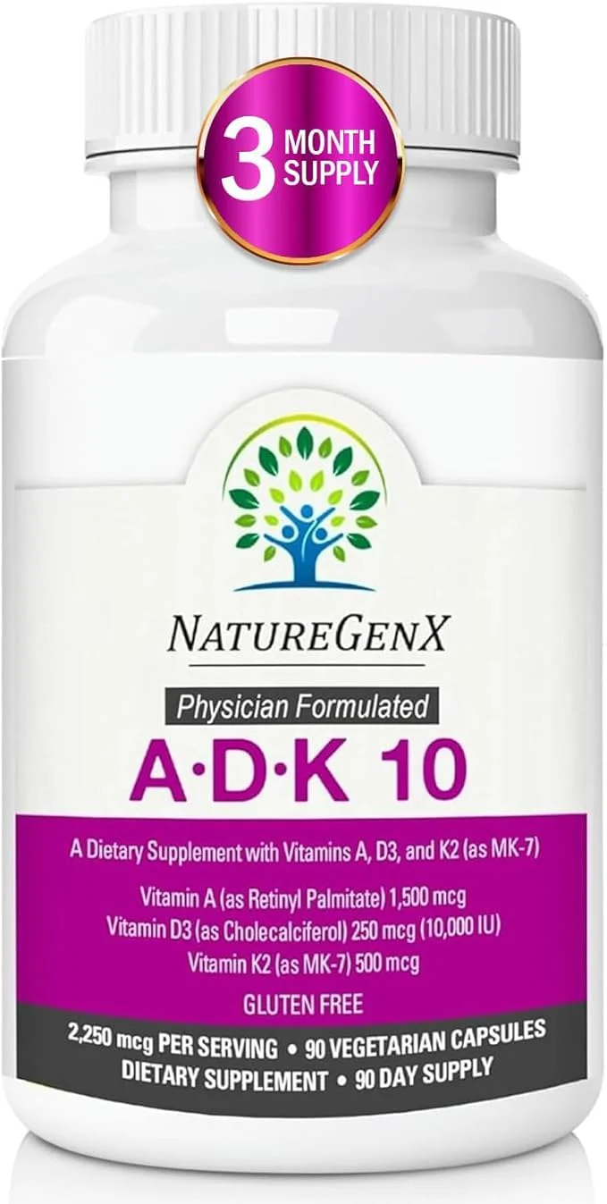 NatureGenX ADK10 – High Potency Vitamin ADK (D3 10,000 IU, K2 MK-7) | Bone, Immune & Heart Support | 90 Capsules - Image 10
