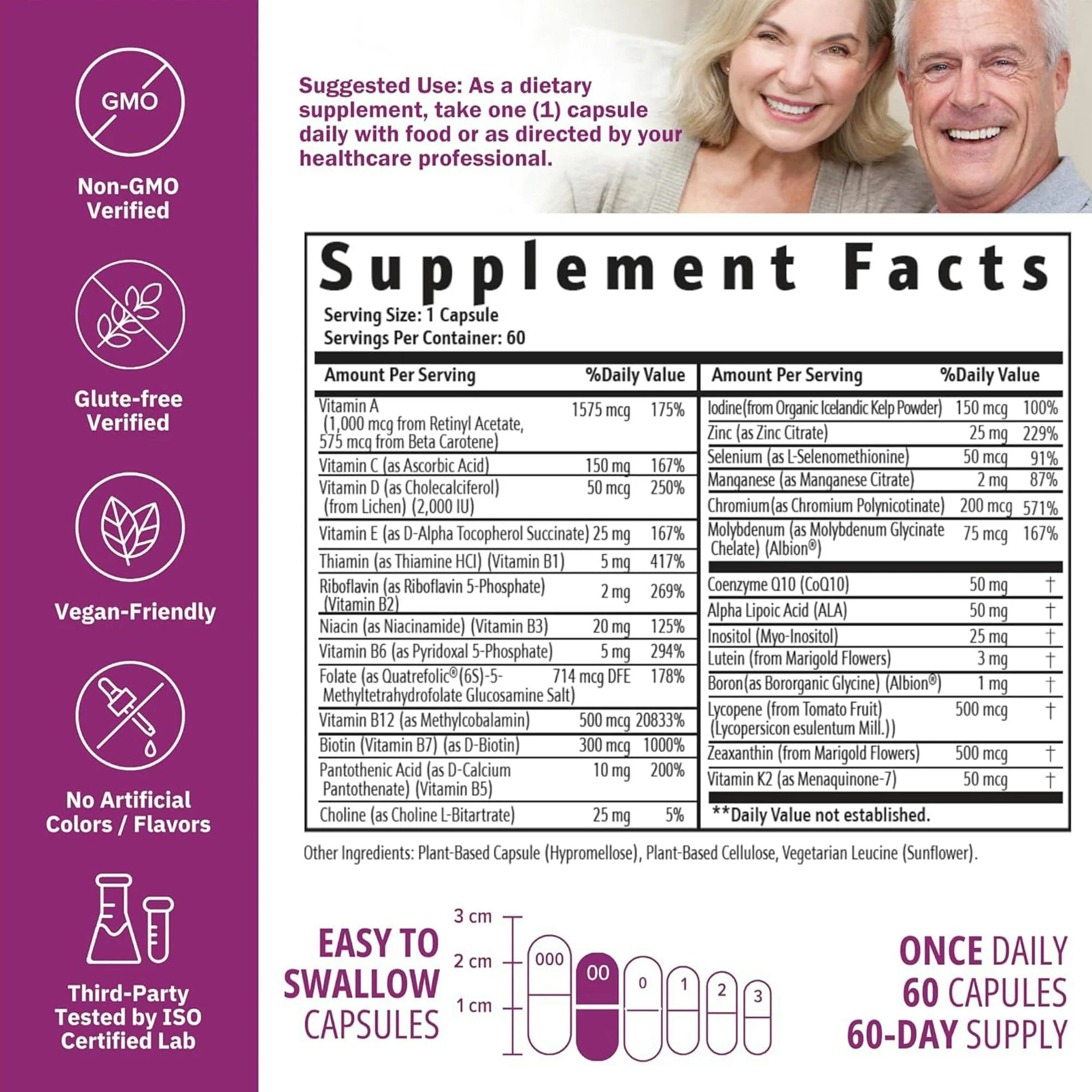 NatureGenX Just One Daily Methylated Multivitamin – 60 Vegan Capsules, USA-Made, Iron-Free - Image 5