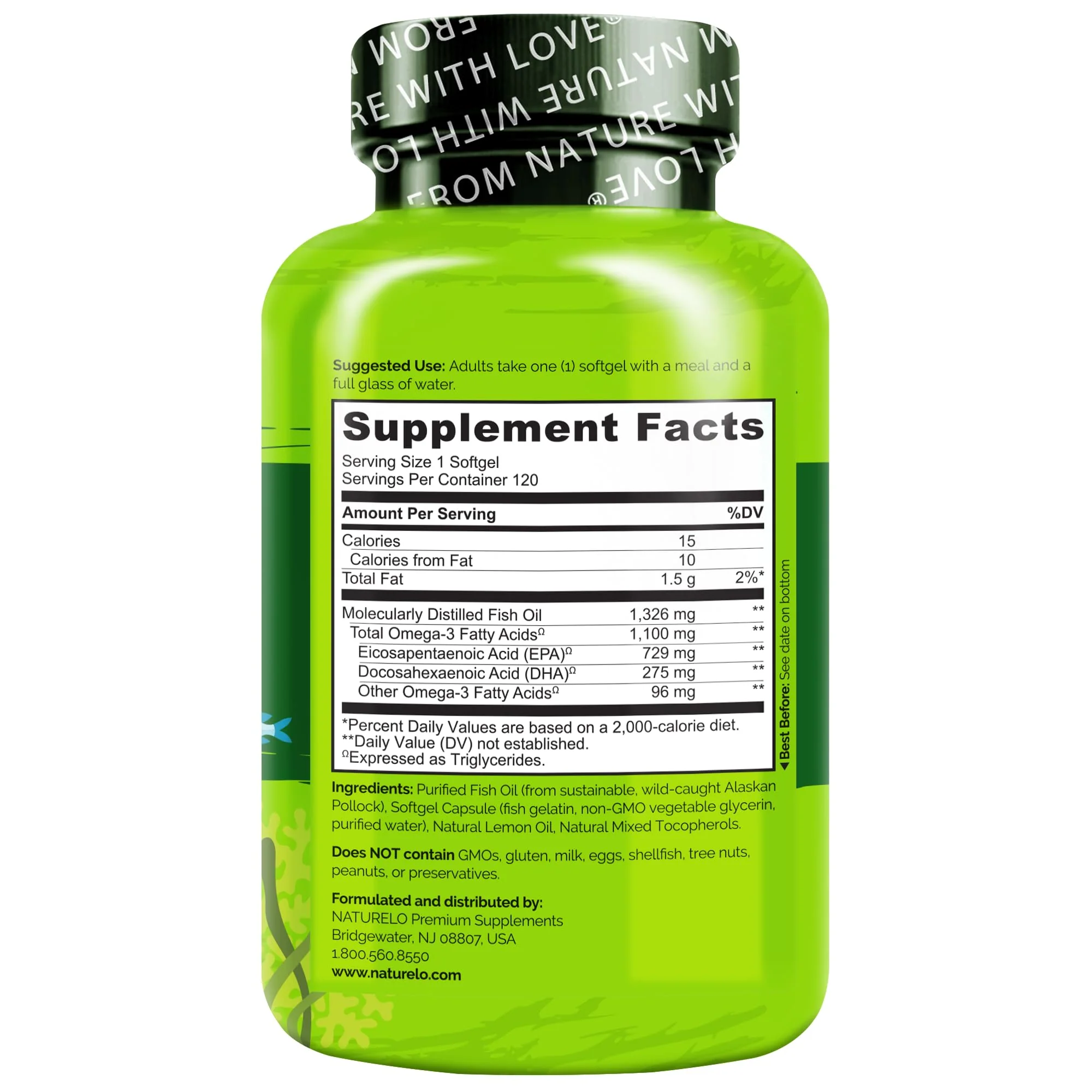 NATURELO Burpless Omega-3 Fish Oil - 1100mg TG EPA + DHA | 120 Softgels | 4 Months Supply - Image 6