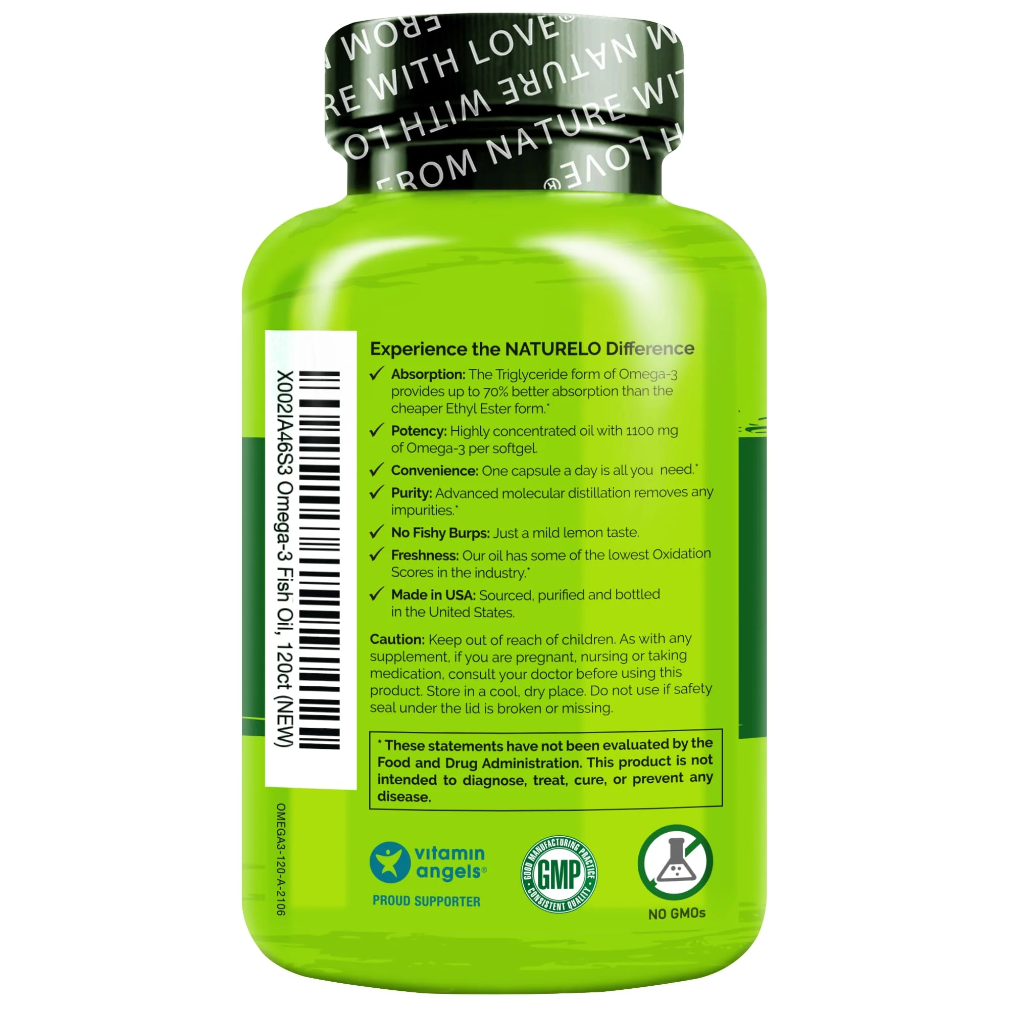 NATURELO Burpless Omega-3 Fish Oil - 1100mg TG EPA + DHA | 120 Softgels | 4 Months Supply - Image 7