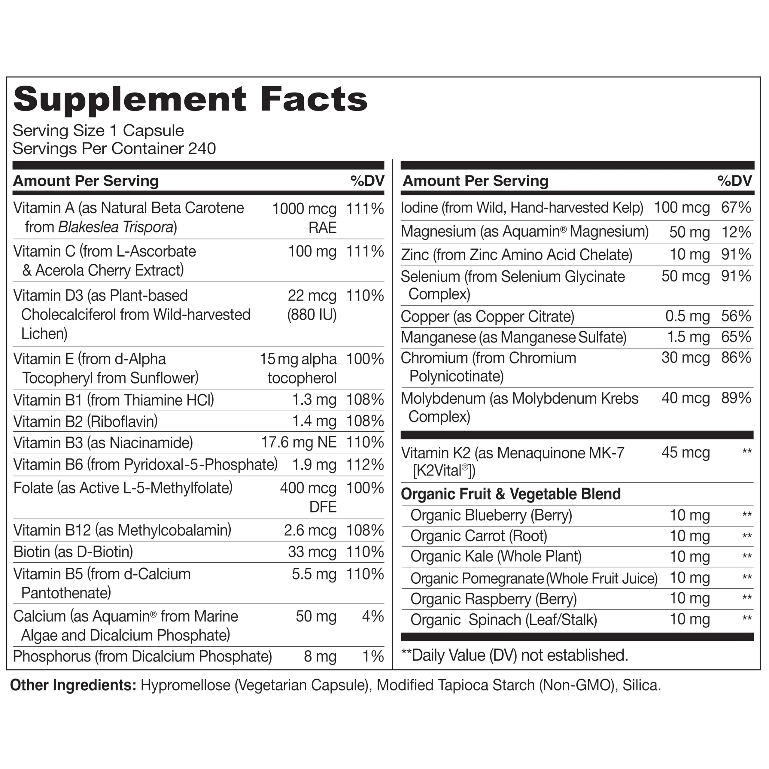NATURELO Mens Multivitamins – One Daily Multivitamin for Men with Organic Whole Foods & High-Absorption Nutrients | Non-GMO, 240 Veggie Capsules - Image 3