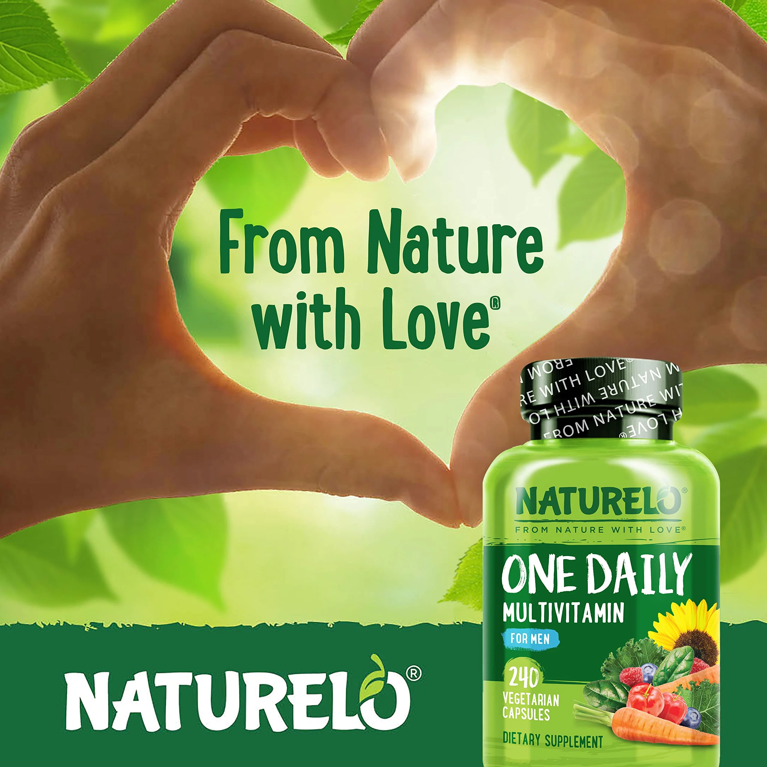 NATURELO Mens Multivitamins – One Daily Multivitamin for Men with Organic Whole Foods & High-Absorption Nutrients | Non-GMO, 240 Veggie Capsules - Image 6