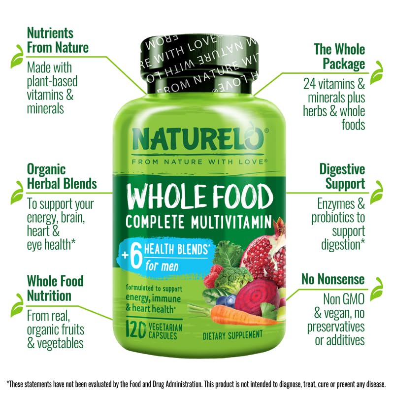 NATURELO Mens Multivitamins – Whole Food Multivitamin for Men | 120 Vegetarian Capsules - Image 10