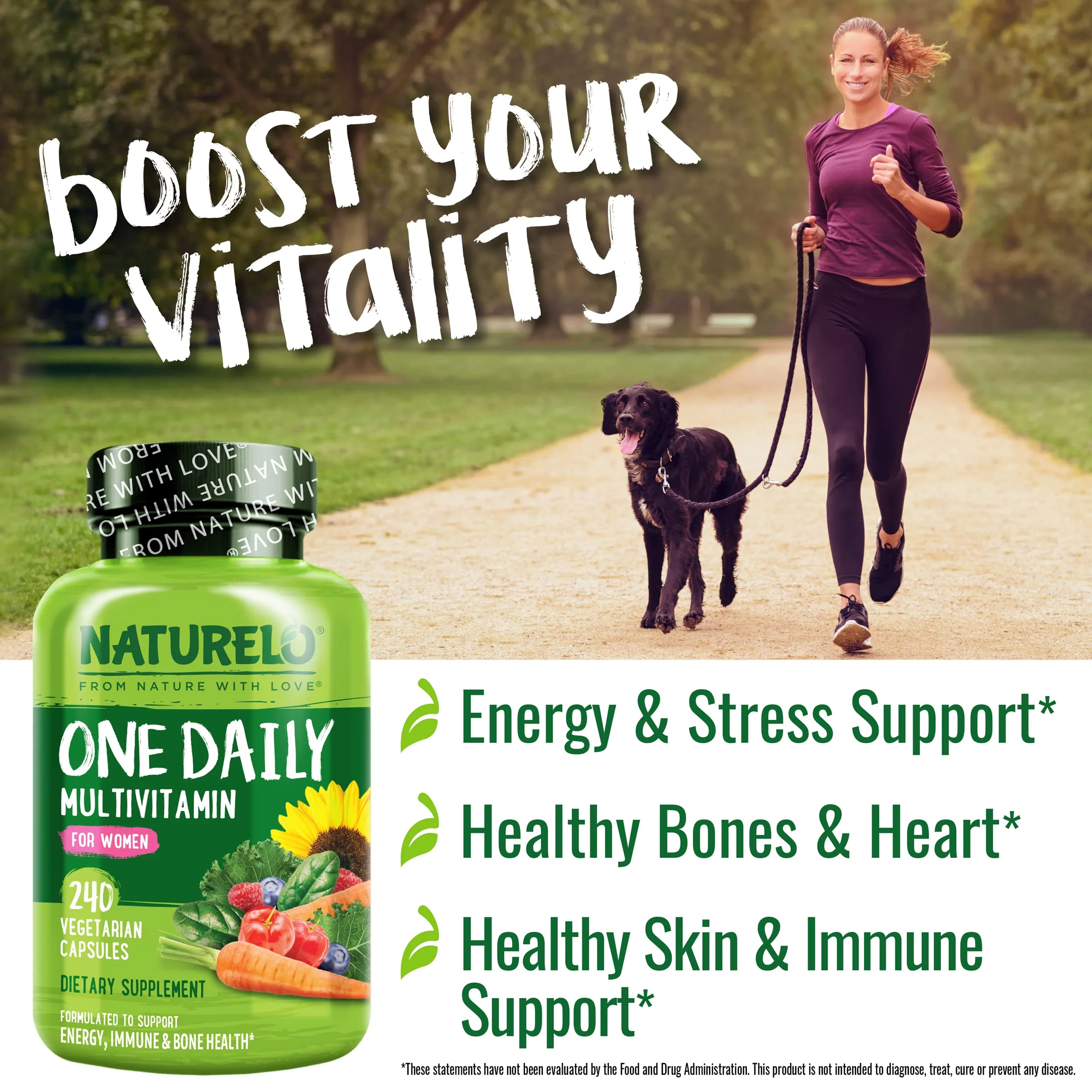 NATURELO One Daily Multivitamin for Women – 240 Ct | Vegan, Non-GMO, Gluten Free - Image 5