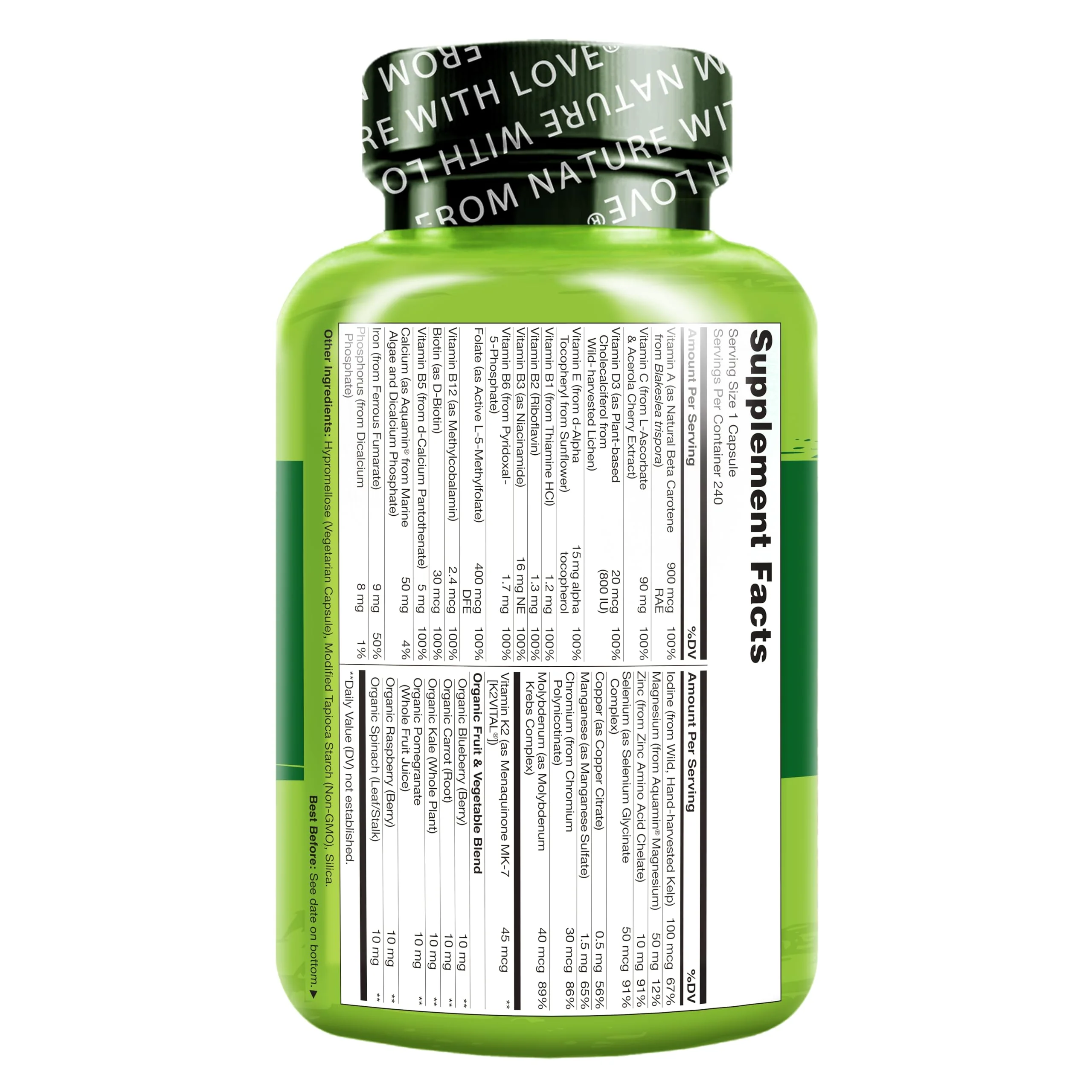 NATURELO One Daily Multivitamin for Women – 240 Ct | Vegan, Non-GMO, Gluten Free - Image 7