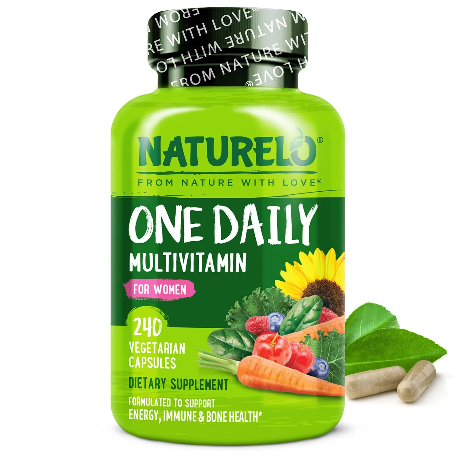 NATURELO One Daily Multivitamin for Women – 240 Ct | Vegan, Non-GMO, Gluten Free - Image 9