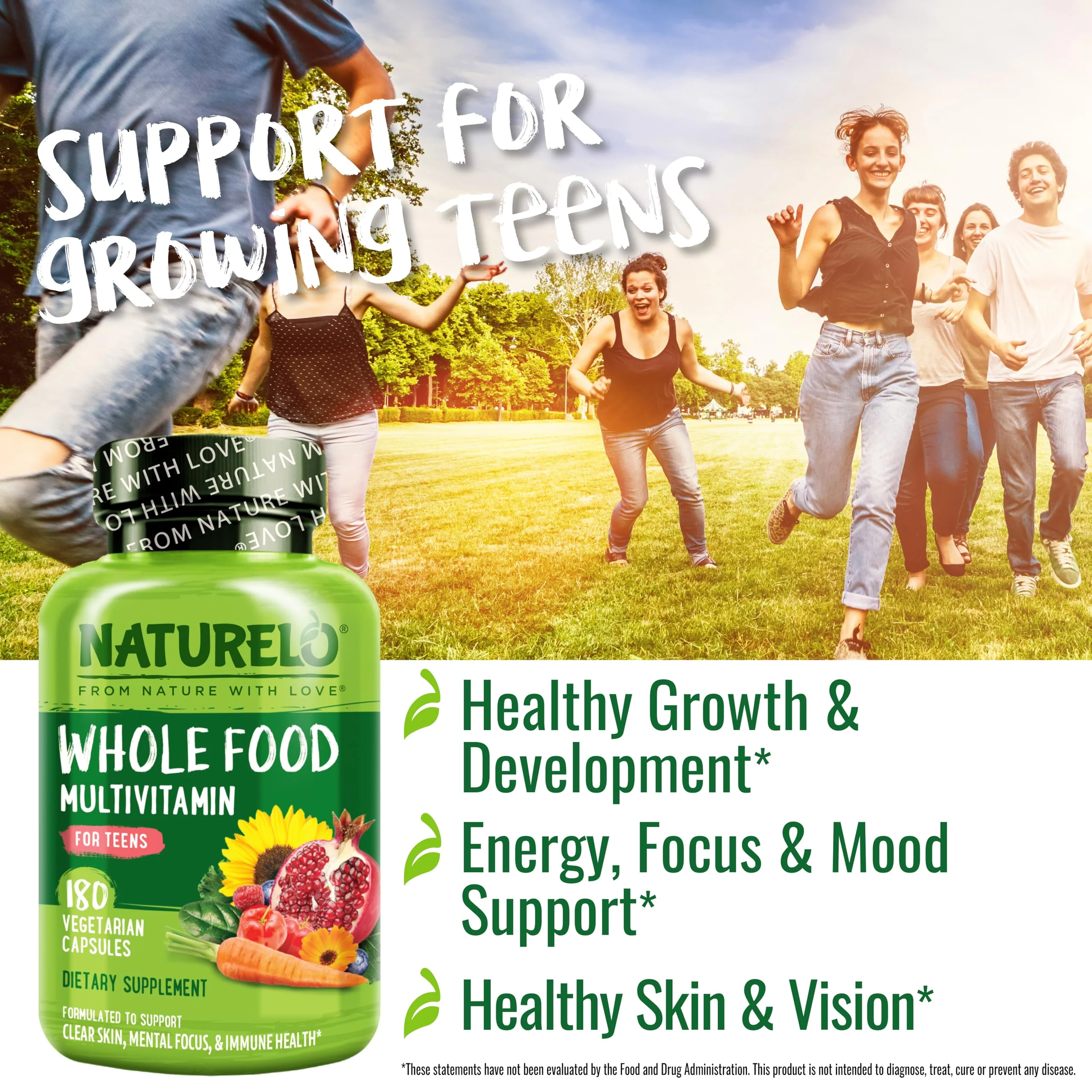 NATURELO Teen Multivitamin for Boys & Girls — 180 Plant-Based, Non-GMO, Vegetarian - Image 13