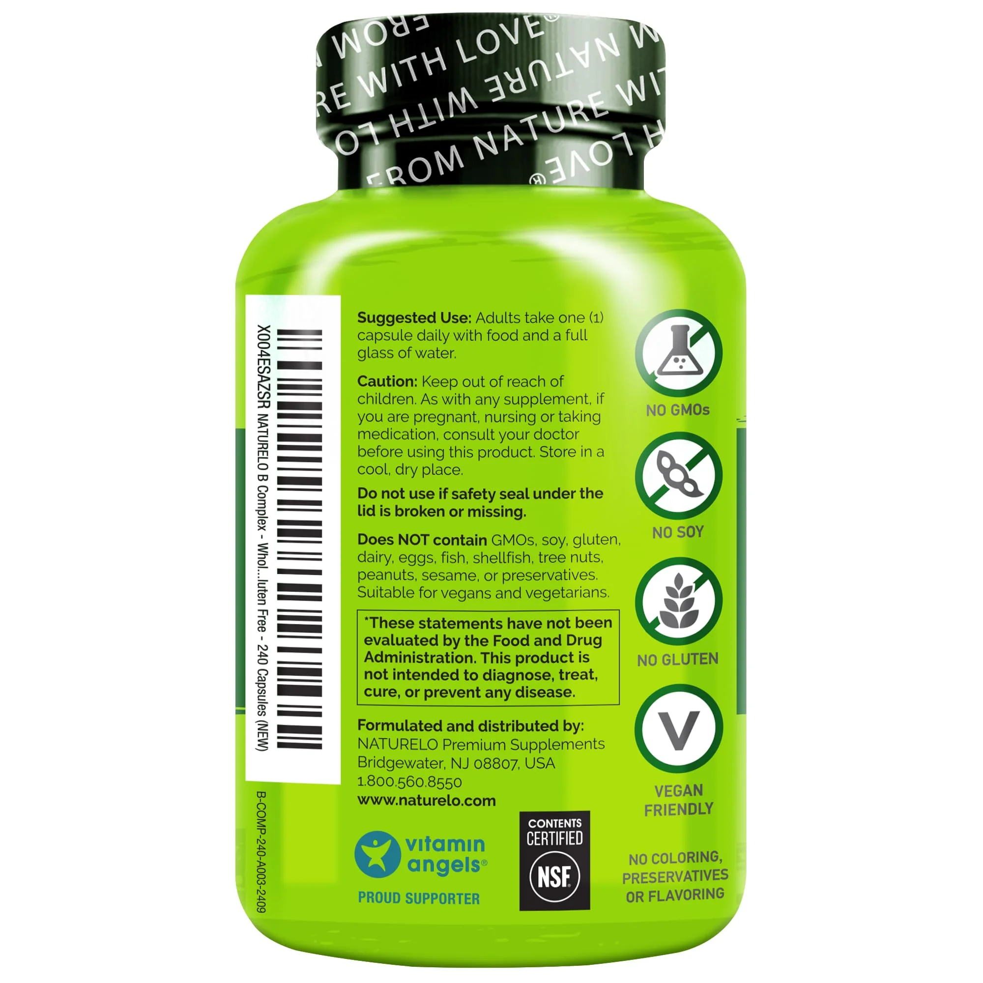 NATURELO Vitamin B Complex – 240 Vegan Capsules with CoQ10 | Methylated B Vitamins - Image 17