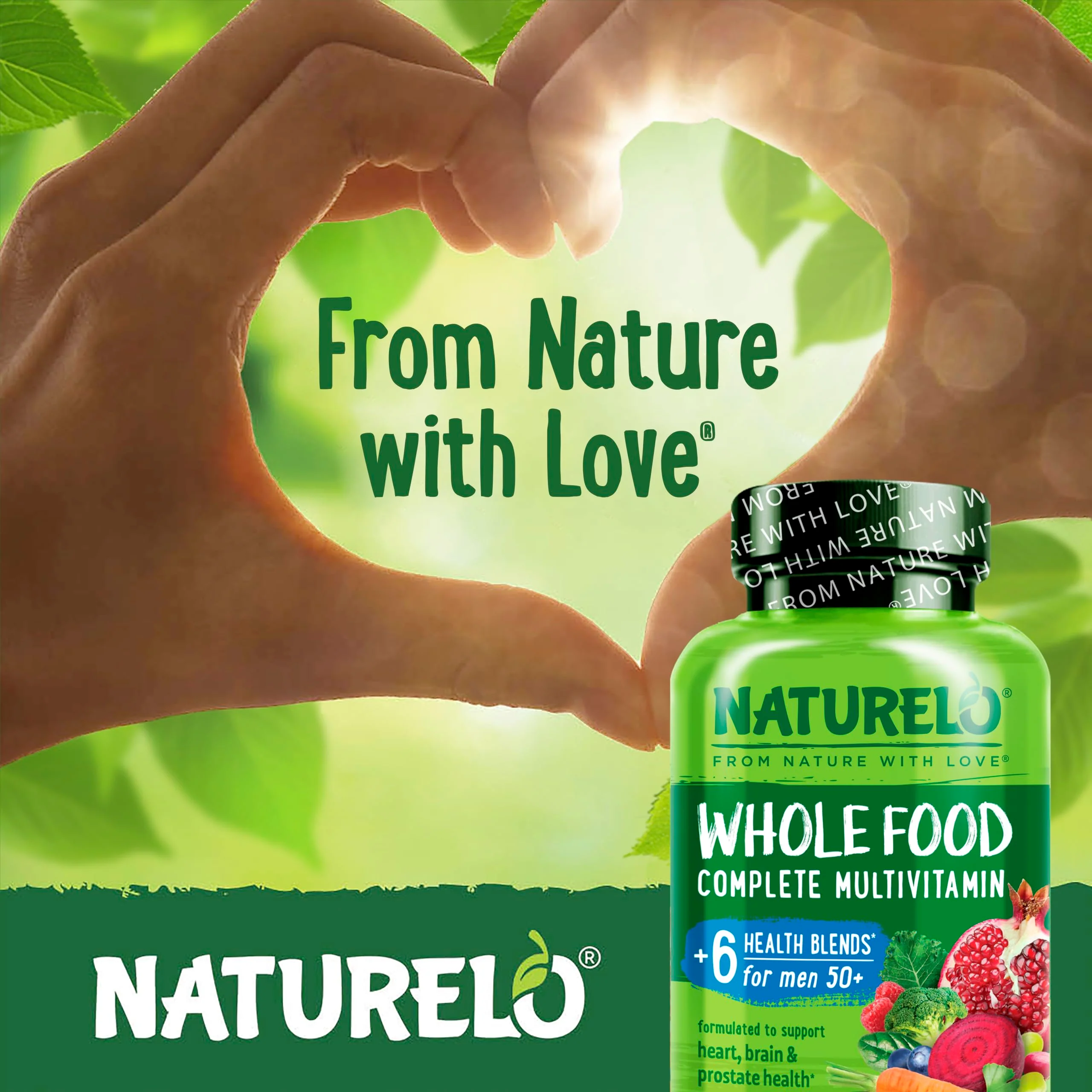 NATURELO Whole Food Multivitamin for Men 50+ – Plant-Based, 240 Capsules - Image 5