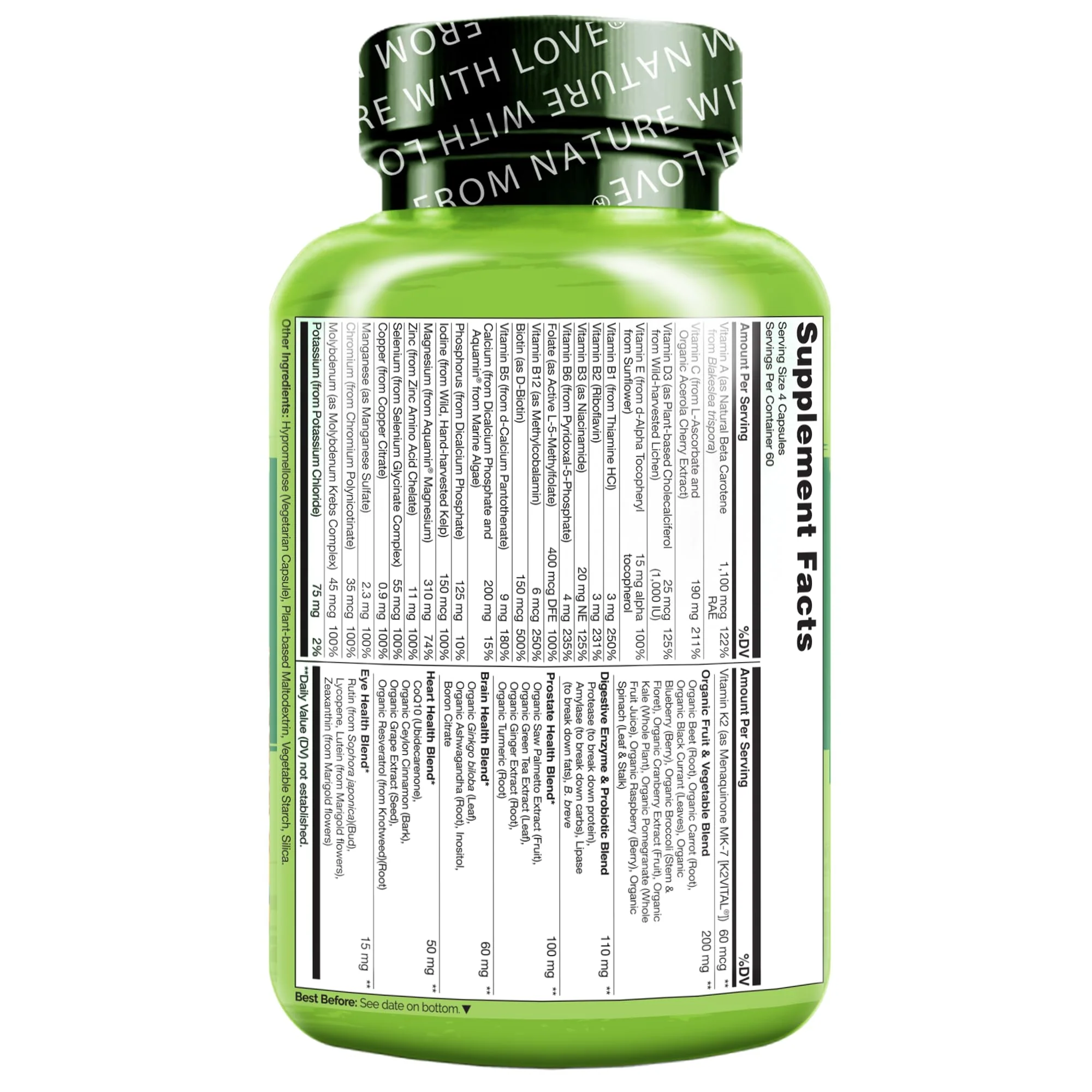 NATURELO Whole Food Multivitamin for Men 50+ – Plant-Based, 240 Capsules - Image 7
