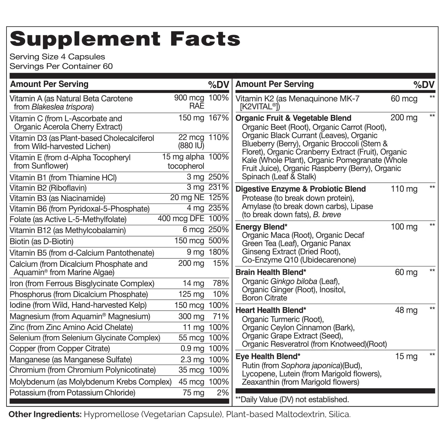 Naturelo Whole Food Multivitamin for Women – Vegan, Non-GMO, with Organic Extracts | 240 Vegan Capsules - Image 3