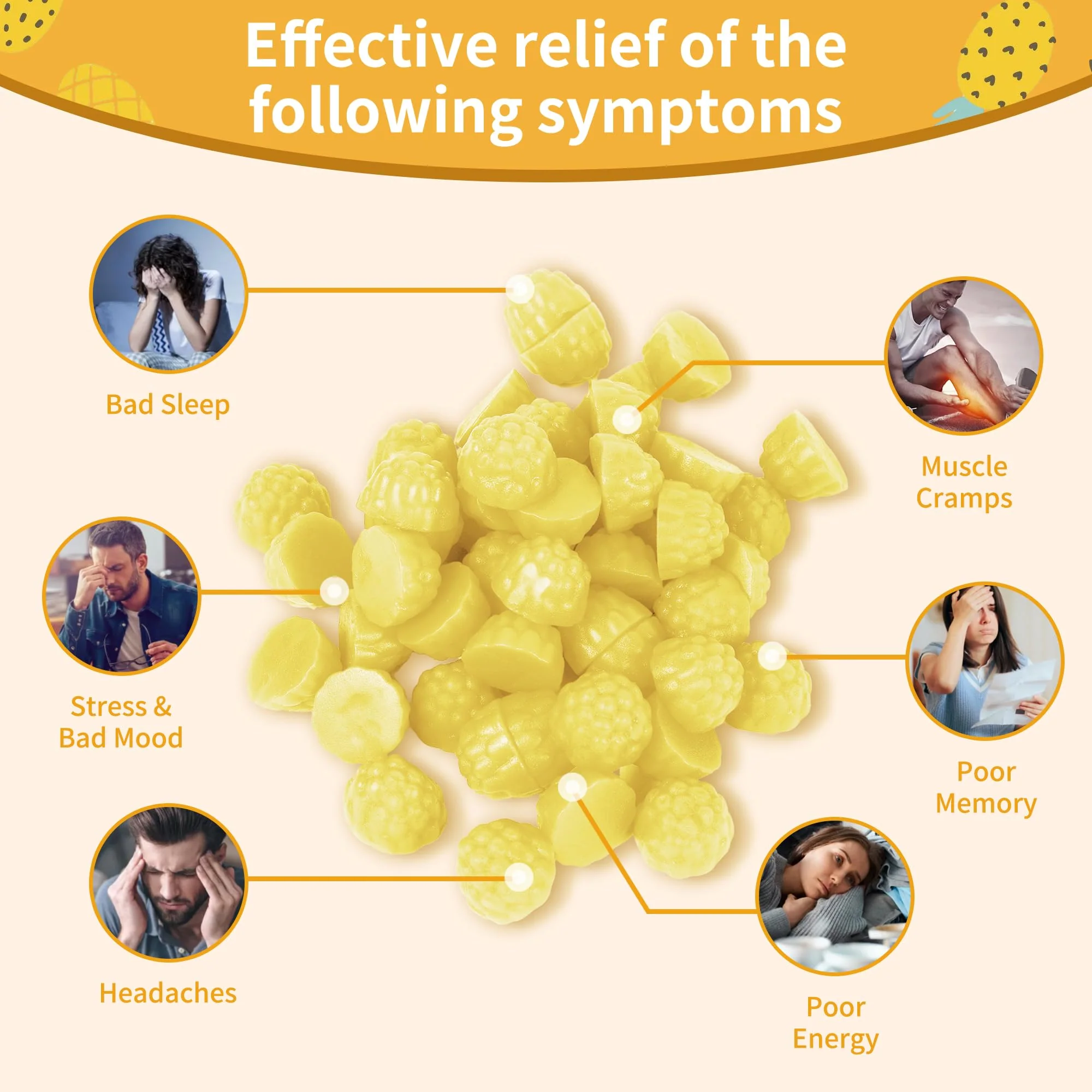Nature's Aid Magnesium Glycinate Gummies 1000mg – Sugar-Free Pineapple Gummies with Vitamin D, B6 & CoQ10 (120 each, 2 Pack) - Image 9