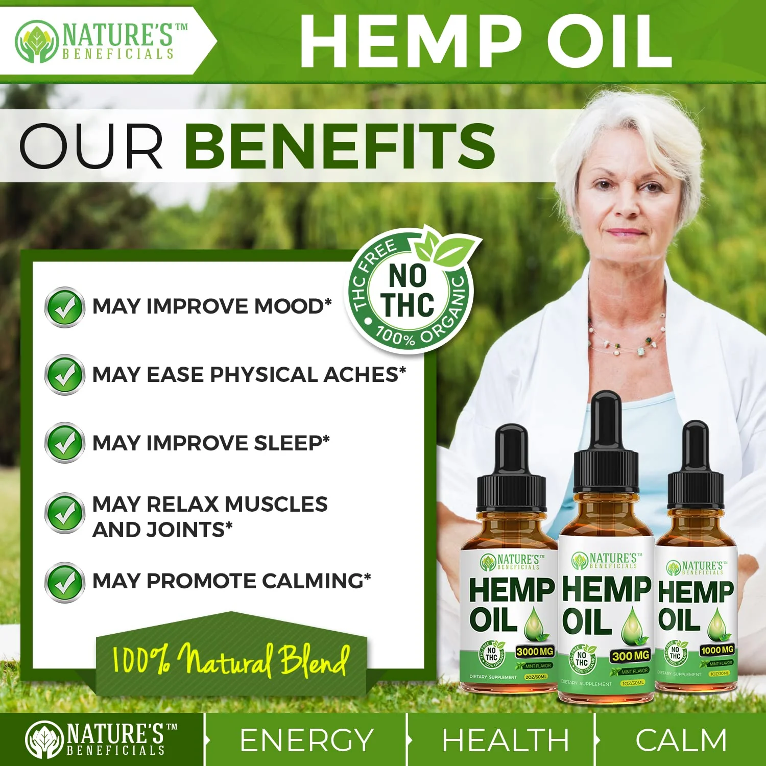 NATURE'S BENEFICIALS Organic Hemp Oil Extract Drops 3000mg – Ultra Premium, Sleep & Joint Support - Image 14