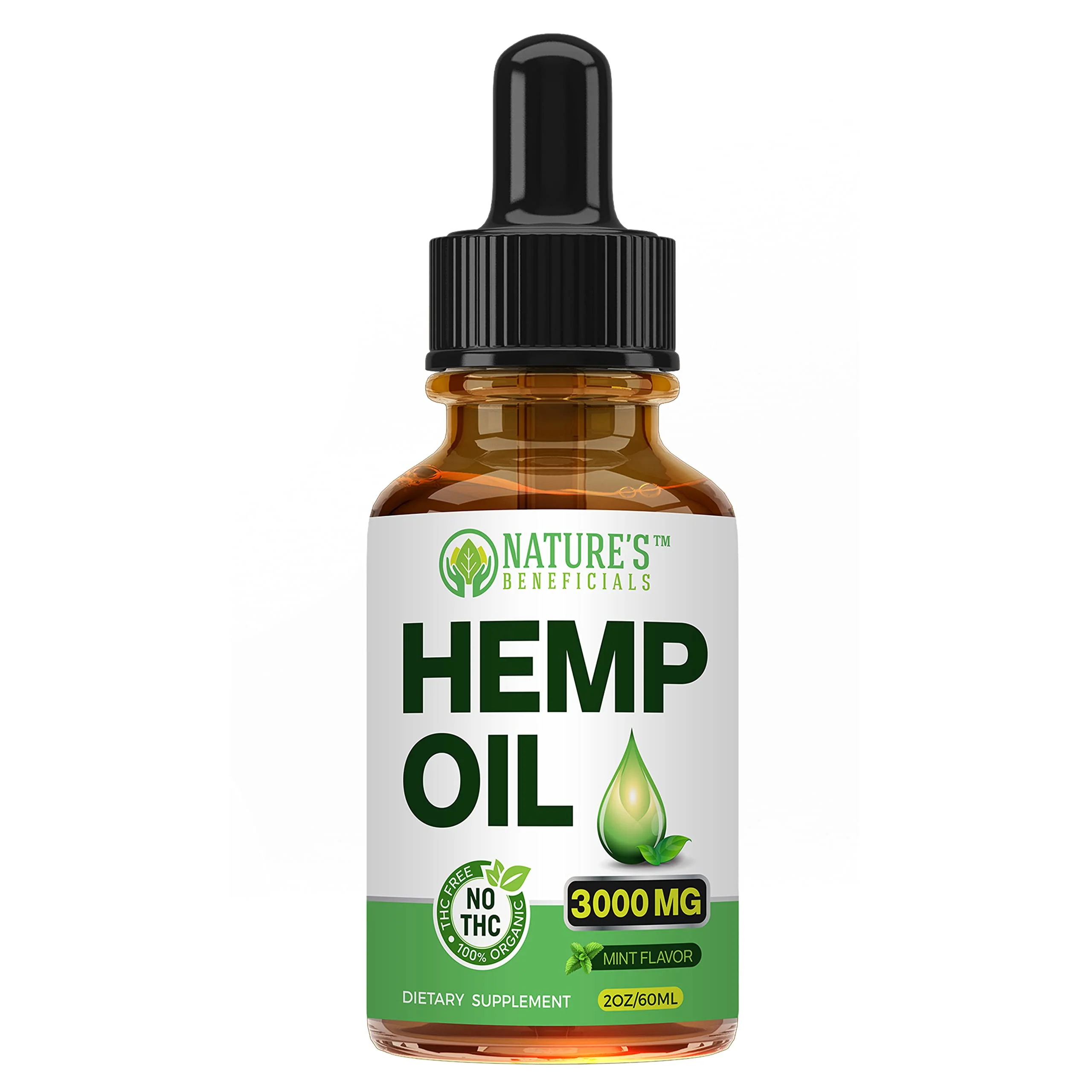 NATURE'S BENEFICIALS Organic Hemp Oil Extract Drops 3000mg – Ultra Premium, Sleep & Joint Support - Image 2