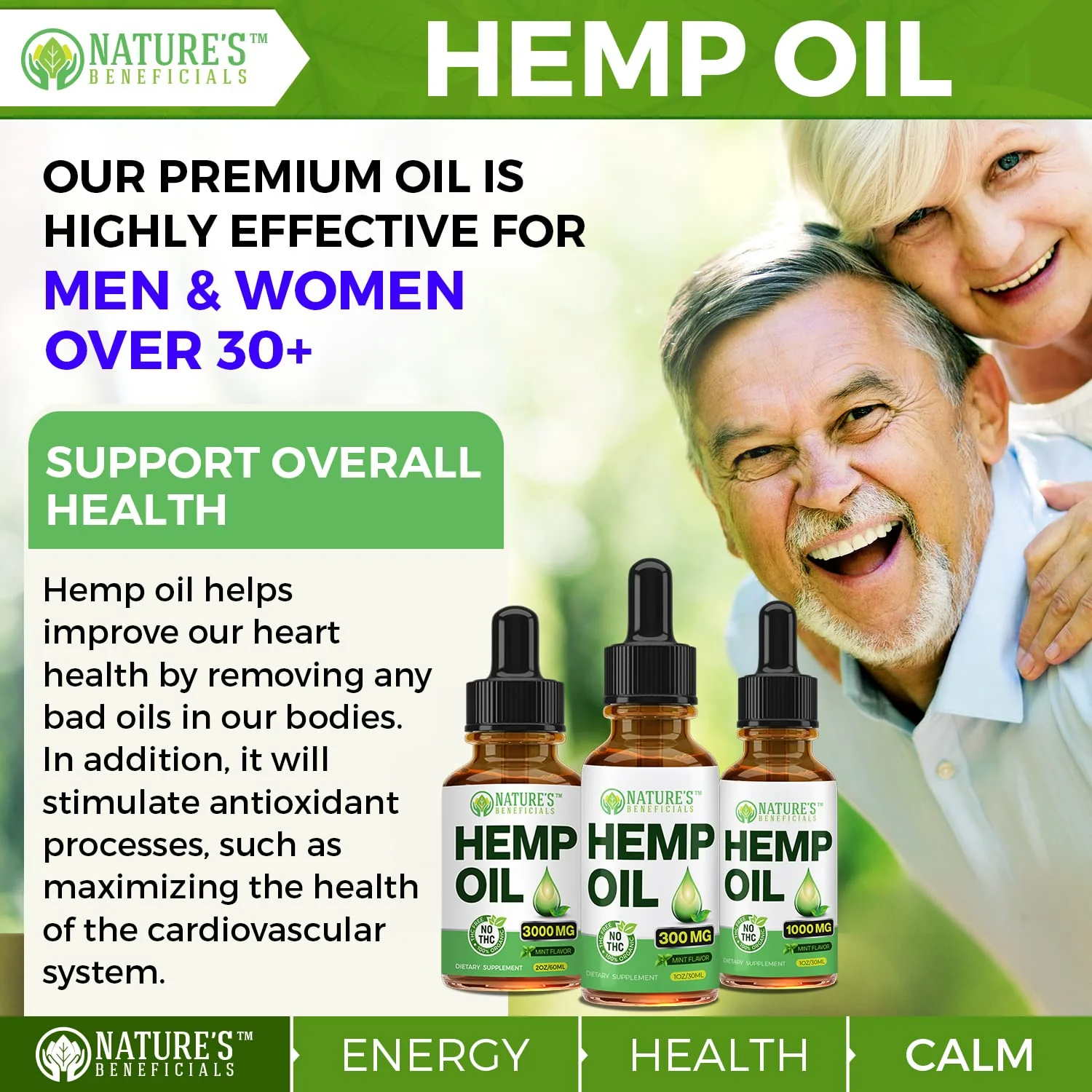 NATURE'S BENEFICIALS Organic Hemp Oil Extract Drops 3000mg – Ultra Premium, Sleep & Joint Support - Image 4