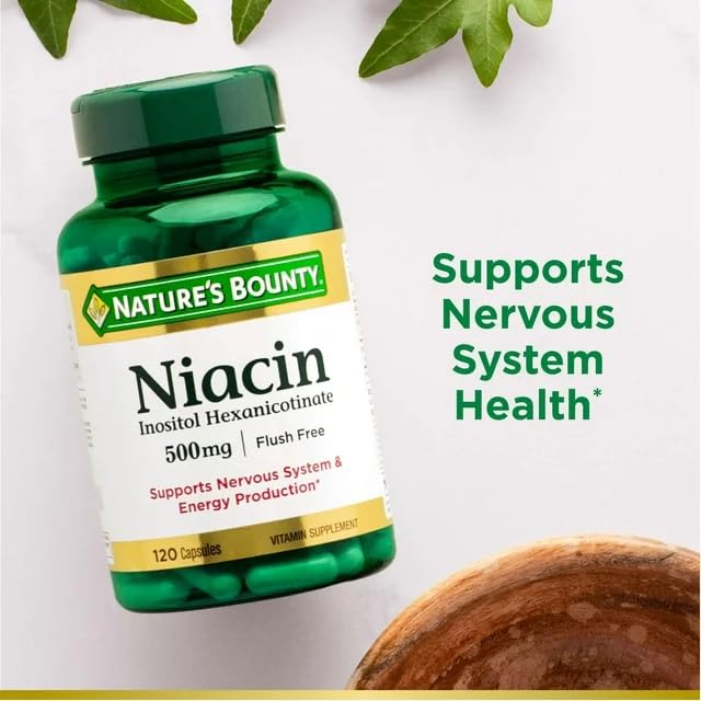 Nature's Bounty Flush Free Niacin 500 mg – 240 Capsules (2 x 120 Count Bottles) - Image 4