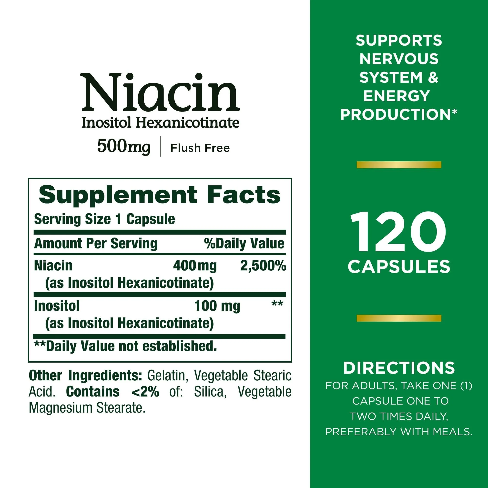 Nature's Bounty Niacin Flush Free 500 mg – Set of 3 (120 Capsules Each) | Maven Gifts - Image 4