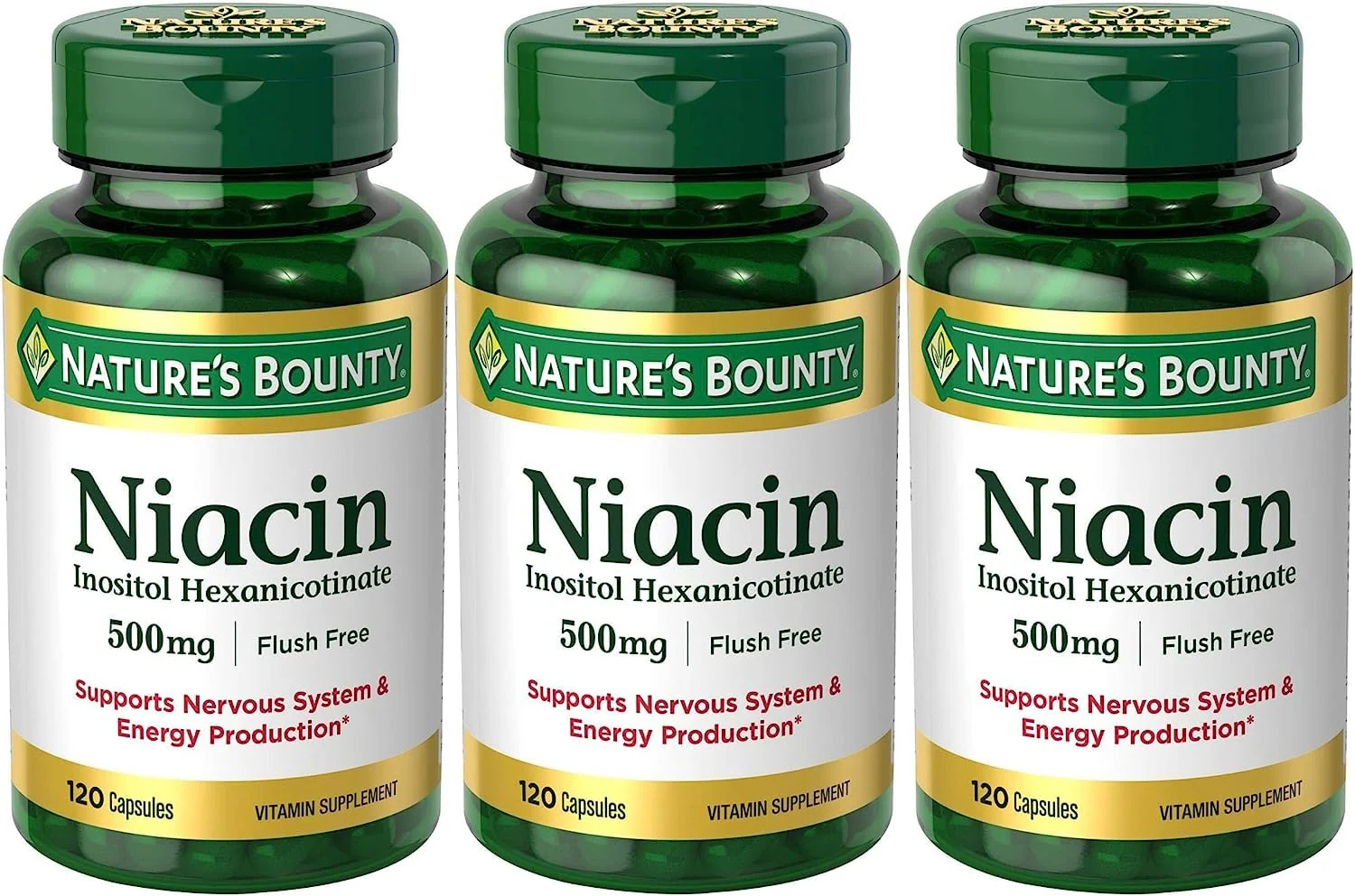 Nature's Bounty Niacin Flush Free 500 mg – Set of 3 (120 Capsules Each) | Maven Gifts - Image 7