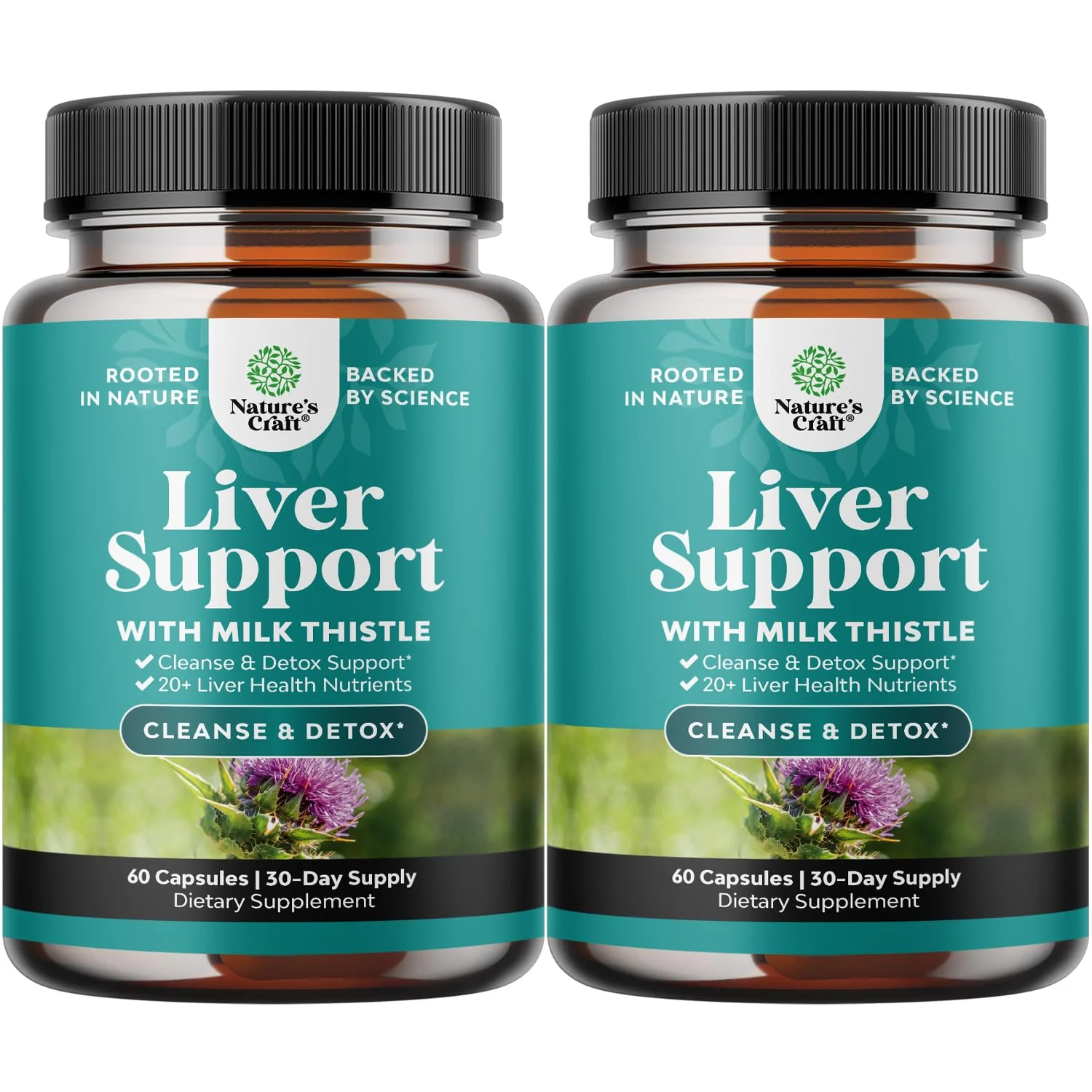 Natures Craft Liver Cleanse Detox & Repair 2 Pack — Milk Thistle Liver Support