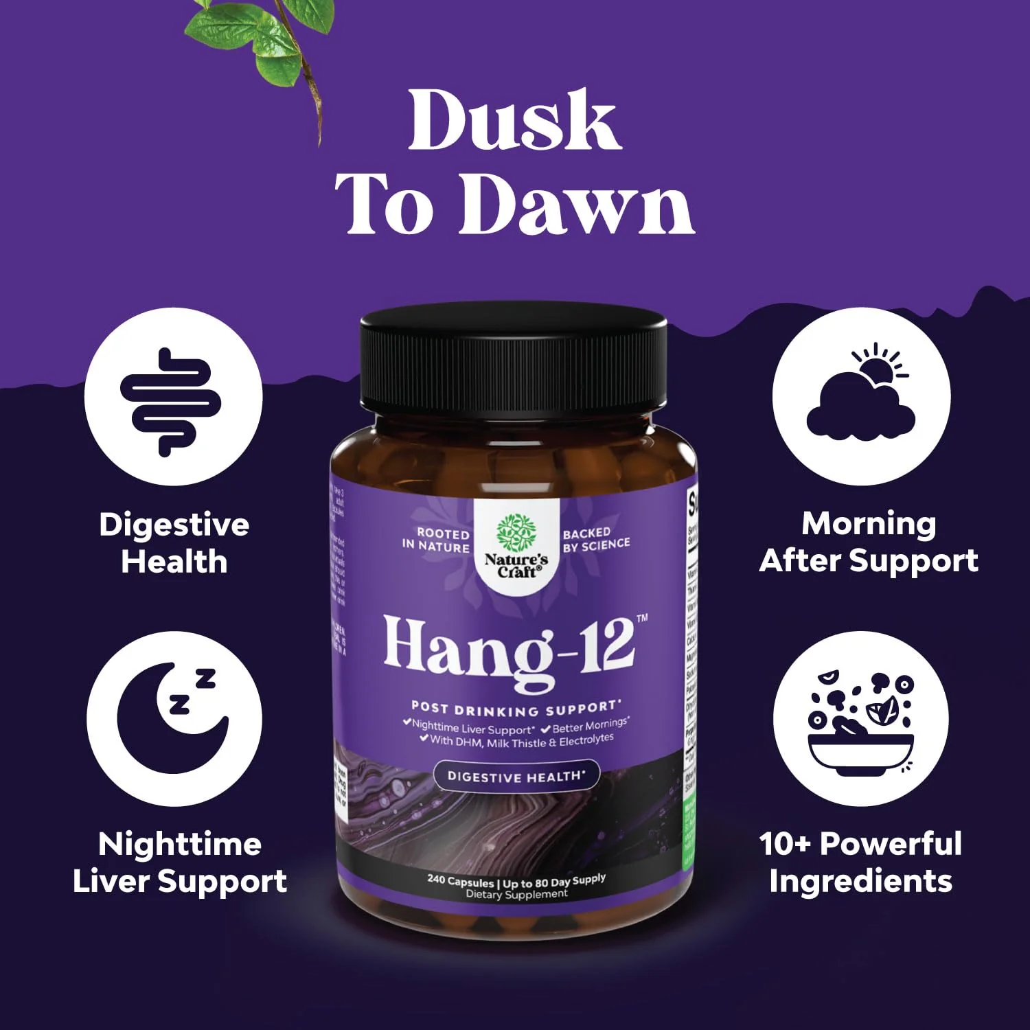 Natures Craft Nighttime Liver Detox & Hydration Pills – DHM + Milk Thistle (240 Capsules) - Image 10