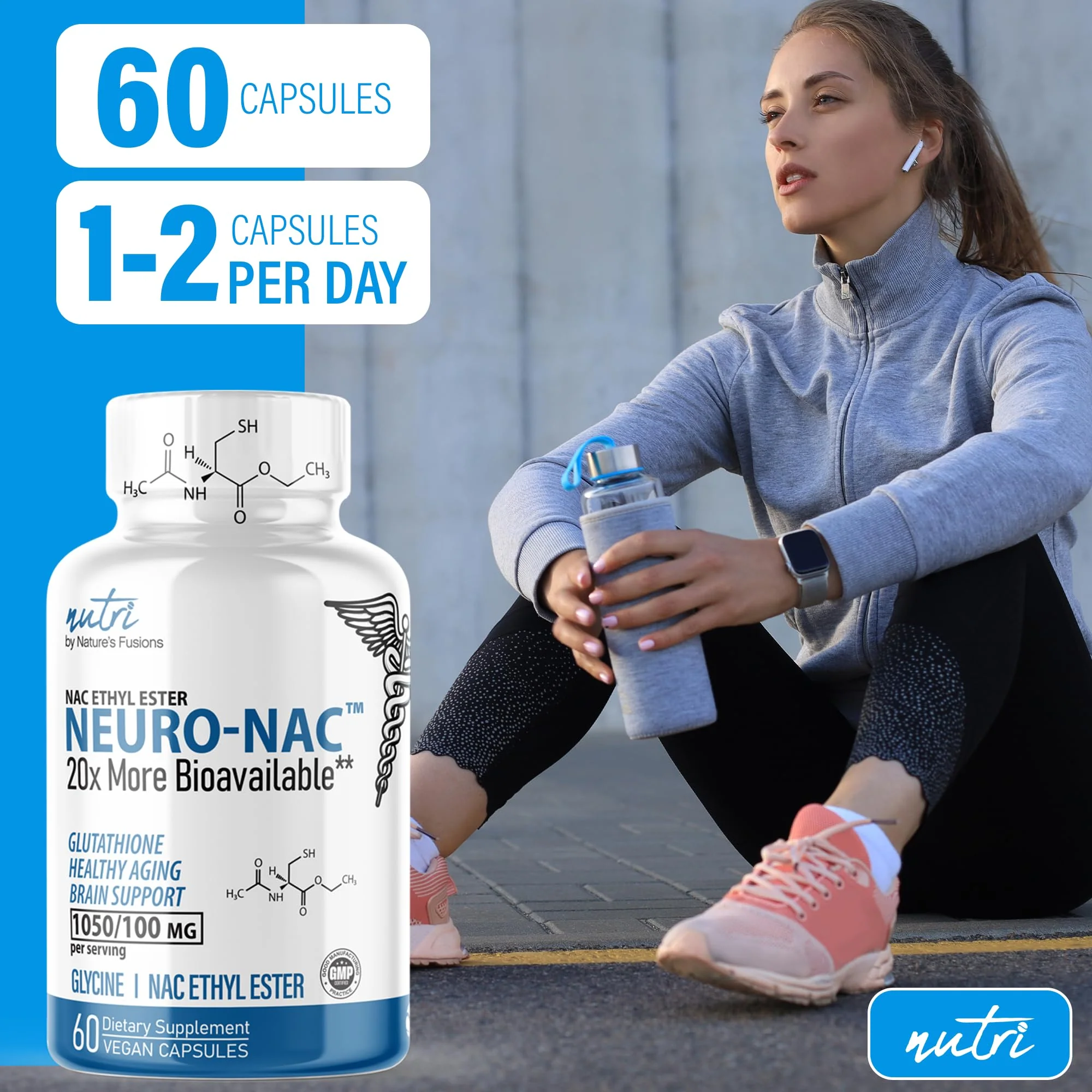 Nature's Fusions Neuro NAC with NACET – Pack of 2, 120 Capsules | 20x More Bioavailable NACET - Image 12