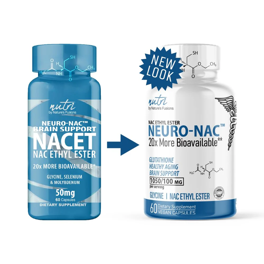 Nature's Fusions Neuro NAC with NACET – Pack of 2, 120 Capsules | 20x More Bioavailable NACET - Image 3