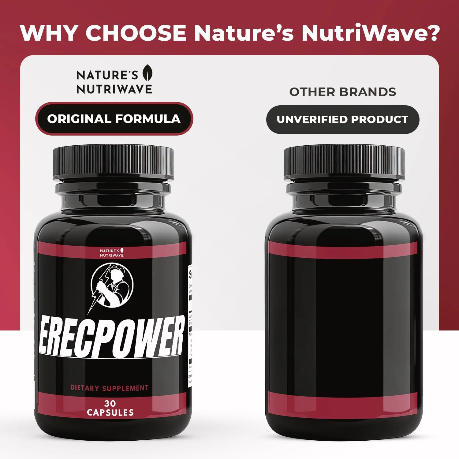 Nature's NutriWave ErecPower - 100% Natural Men's Wellness (30 Capsules) - Made in USA - Image 4