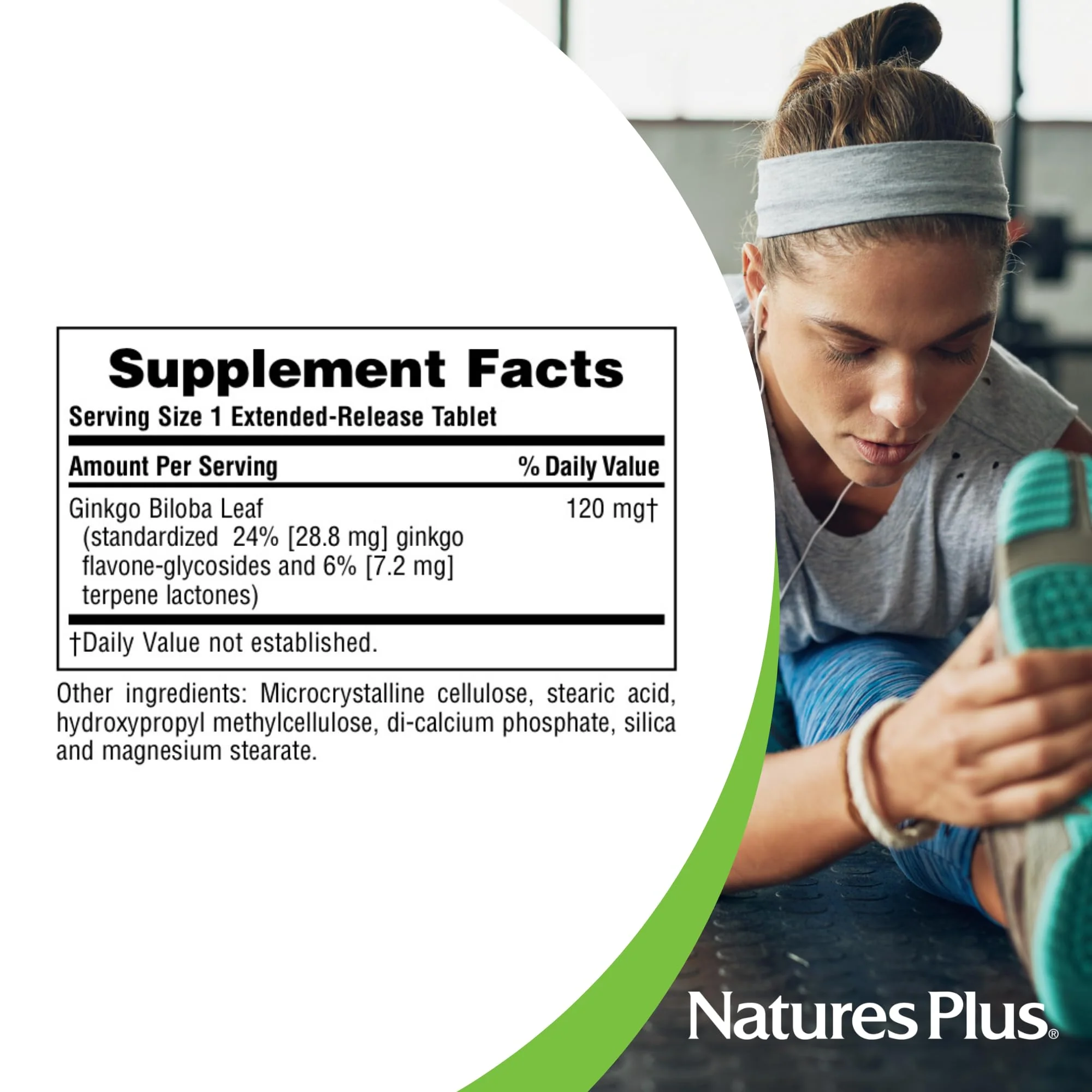Natures Plus Herbal Actives Ginkgo Biloba 120 mg – Extended Release | 60 Vegan Tablets | Gluten-Free - Image 5