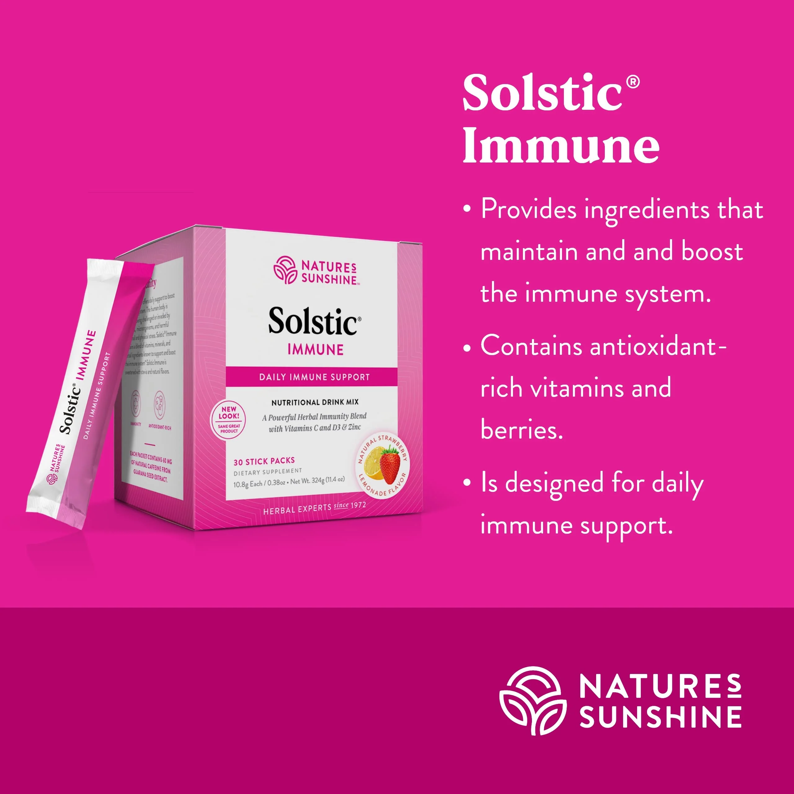 Nature's Sunshine Solstic Immune, 30 Packs | Immune Support with Antioxidant Vitamins & Berries - Image 4