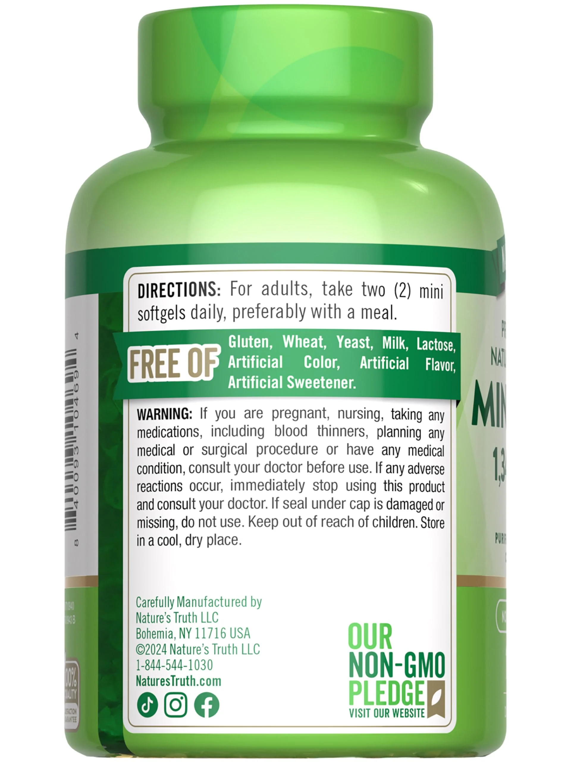 Nature's Truth Mini Fish Oil Omega-3 1340 mg | 100 Softgels | Burpless Lemon (Pack of 2) - Image 7