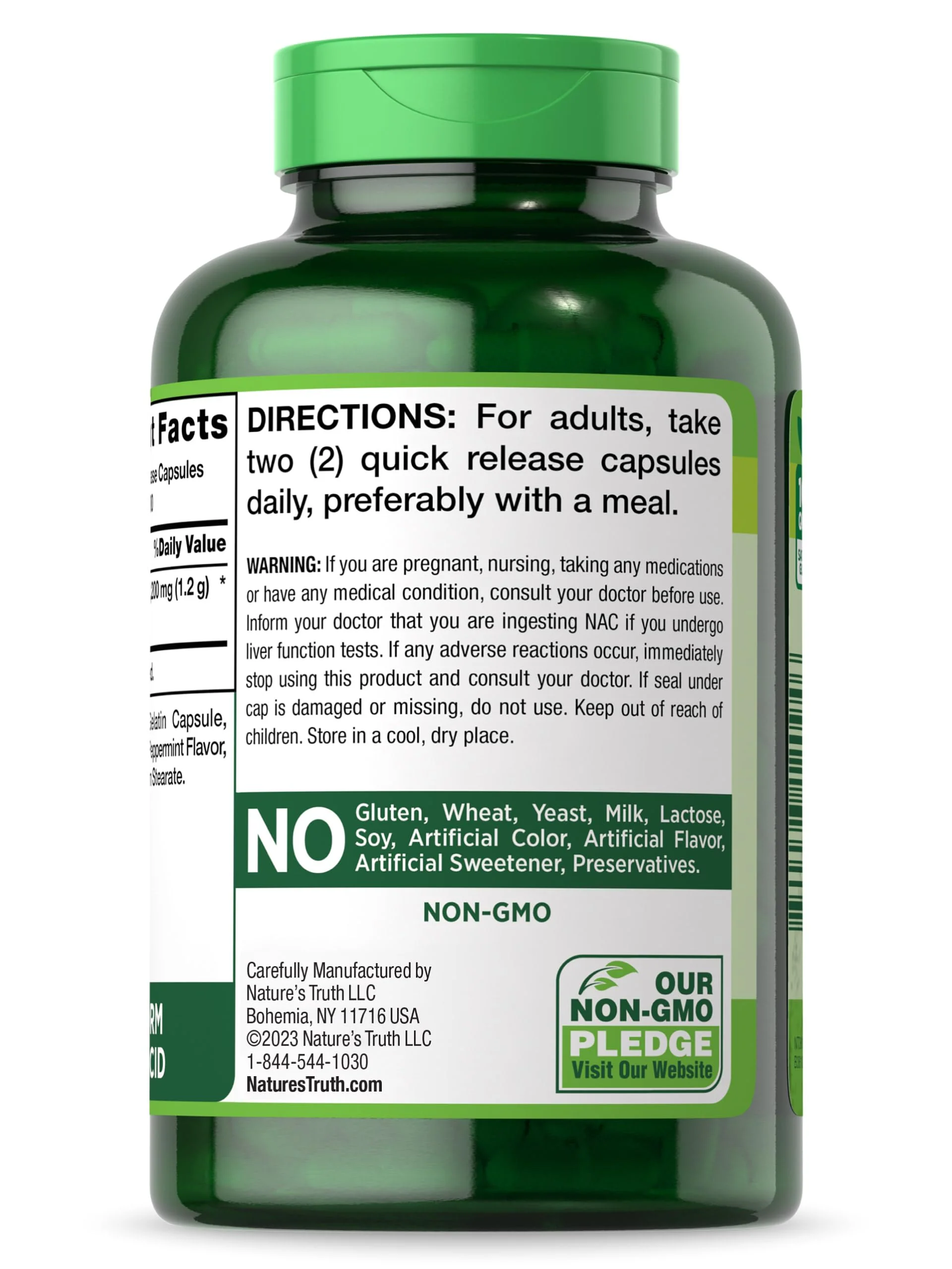 Nature's Truth NAC N-Acetyl Cysteine 1,200 mg | 200 Capsules | Pack of 2 | Non-GMO & Gluten Free - Image 14