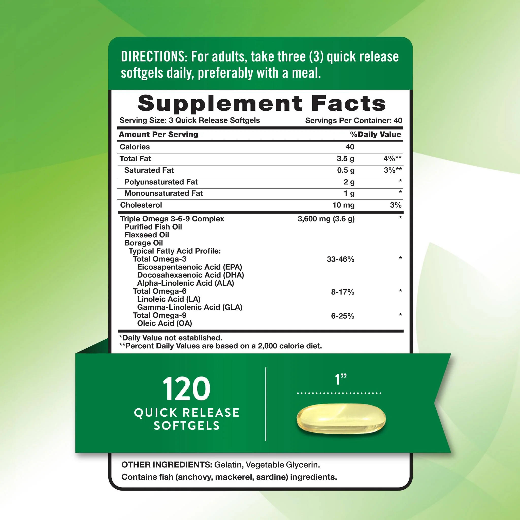 Nature's Truth Omega 3-6-9 Softgels – Triple Strength 3600 mg | Pack of 2 - Image 9