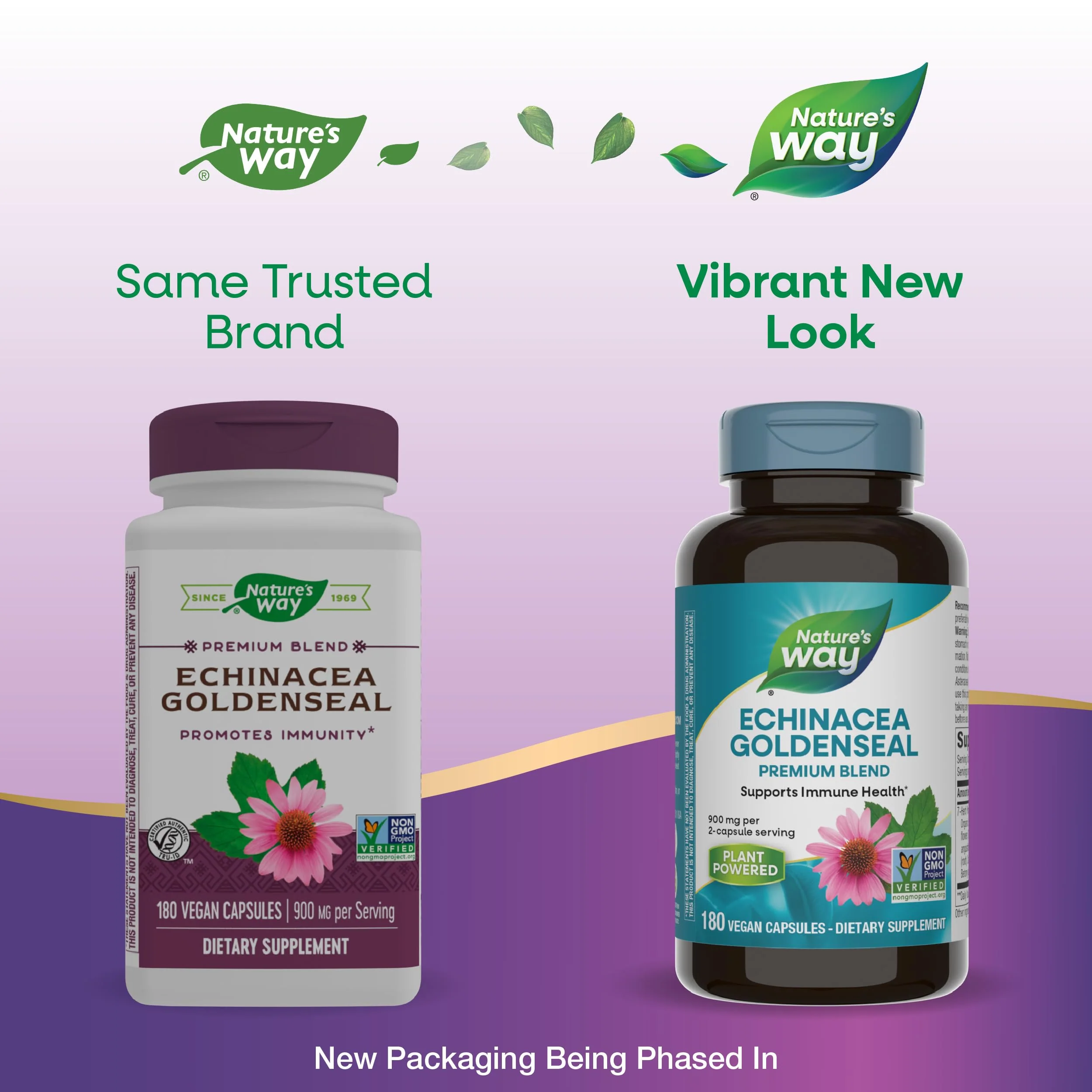 Nature's Way Echinacea Goldenseal - 900 mg Echinacea, 7-Herb Blend Immune Support | Gluten Free | 180 Vegan Capsules (Pack of 2) - Image 4