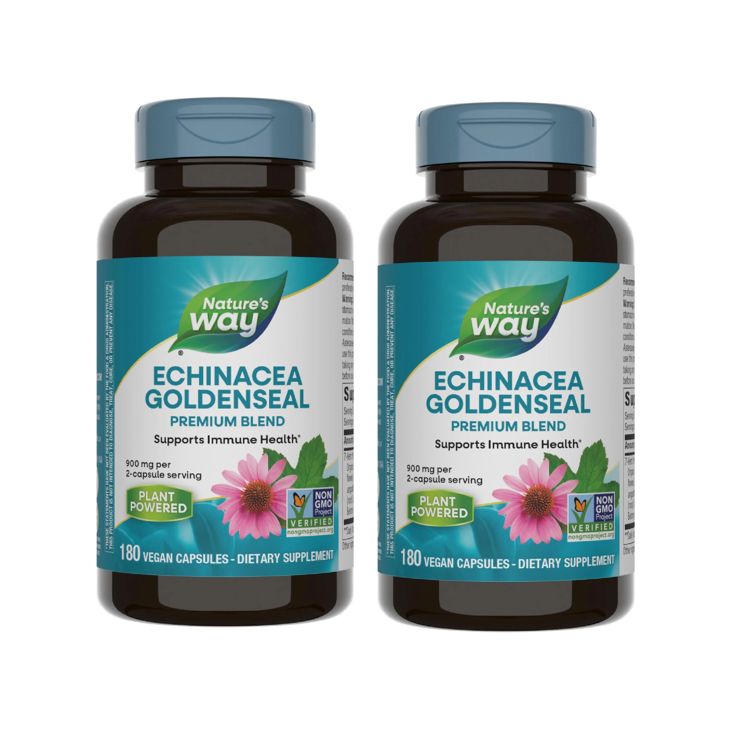 Nature's Way Echinacea Goldenseal - 900 mg Echinacea, 7-Herb Blend Immune Support | Gluten Free | 180 Vegan Capsules (Pack of 2) - Image 7