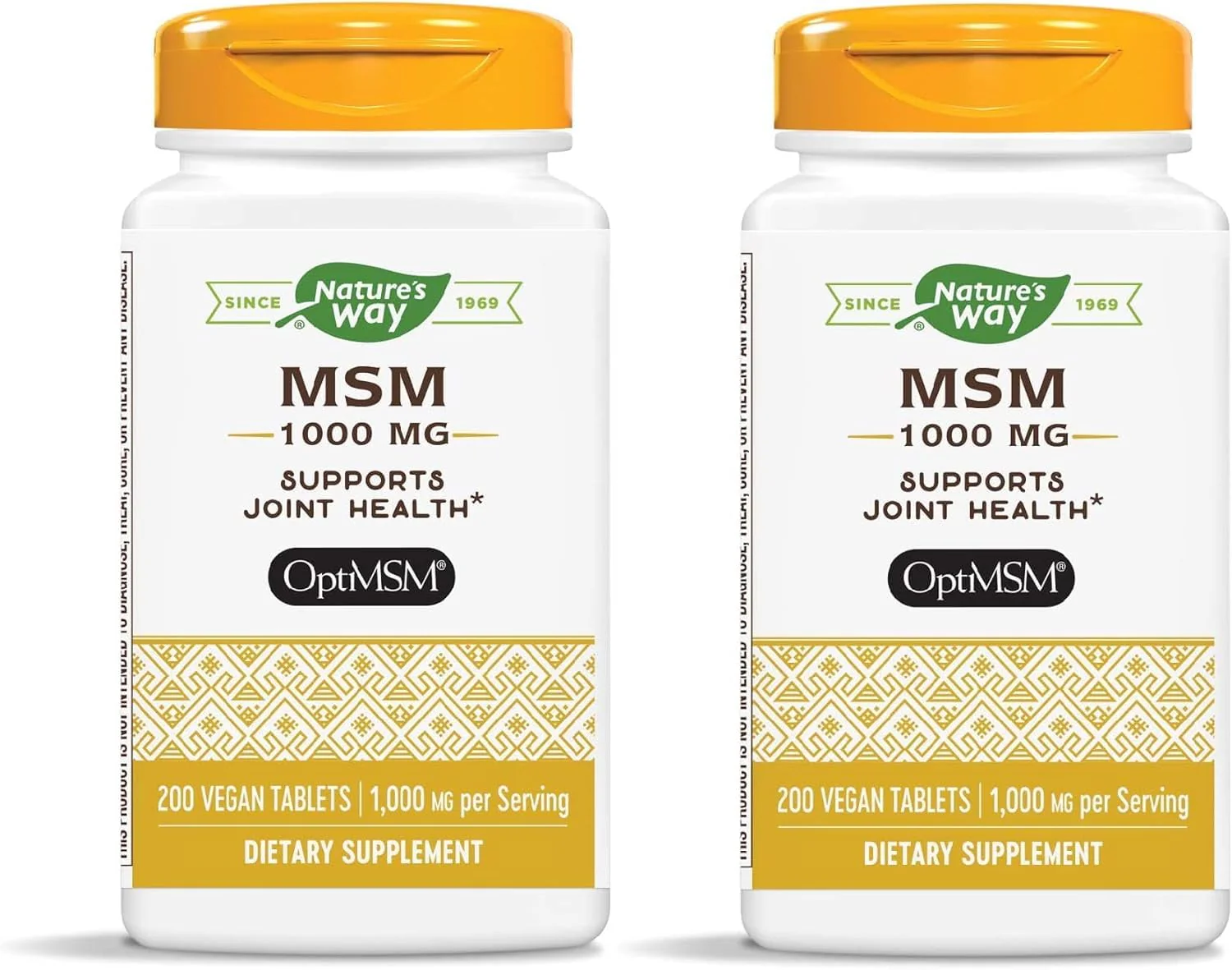Nature's Way MSM 1000 mg – Joint Health Supplement* (Gluten-Free & Vegan) | 200 Tablets Pack of 2