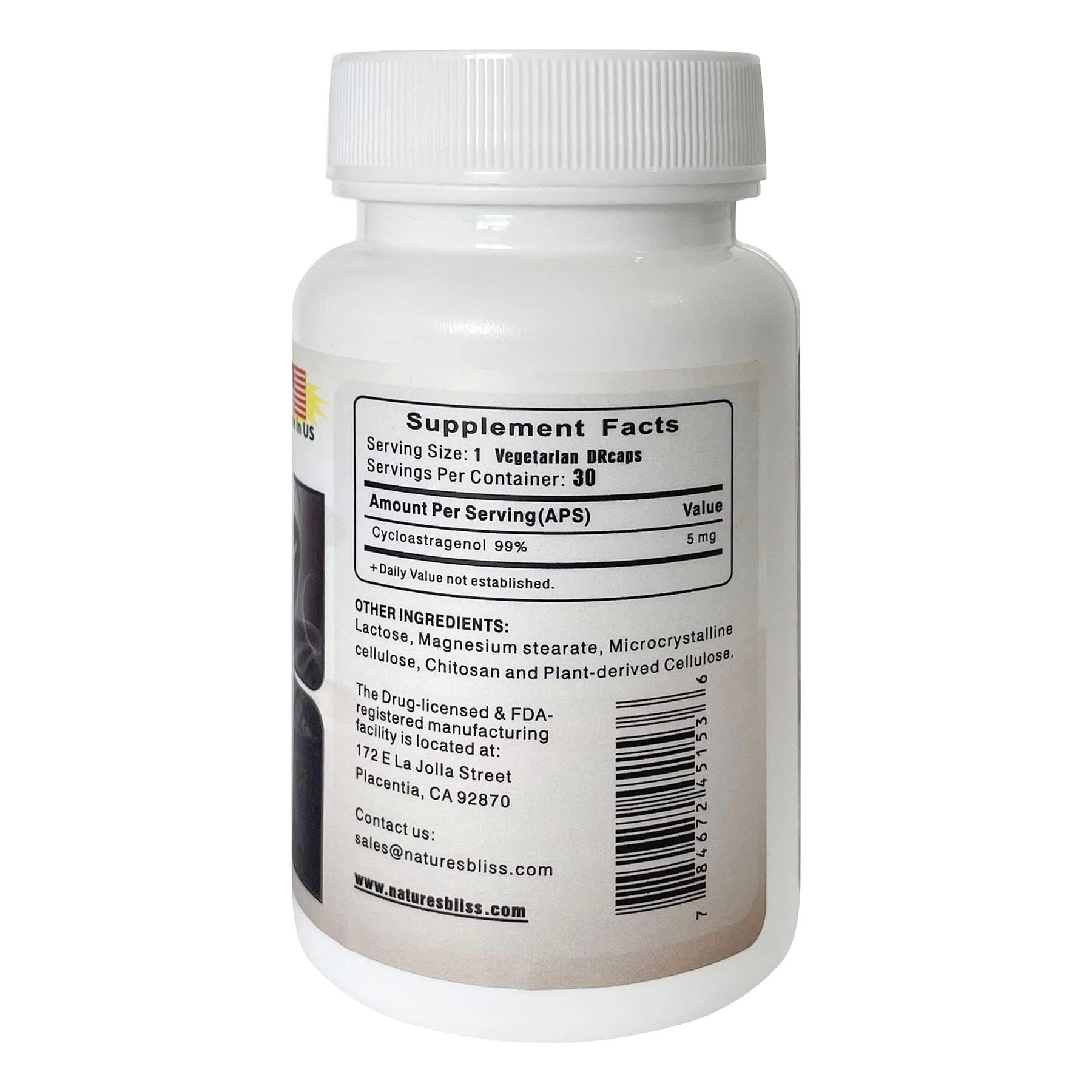 Nature'sbliss Cycloastragenol 99% - Stomach Acid Protected, Made in USA, 5mg, 180 Caps - Image 8