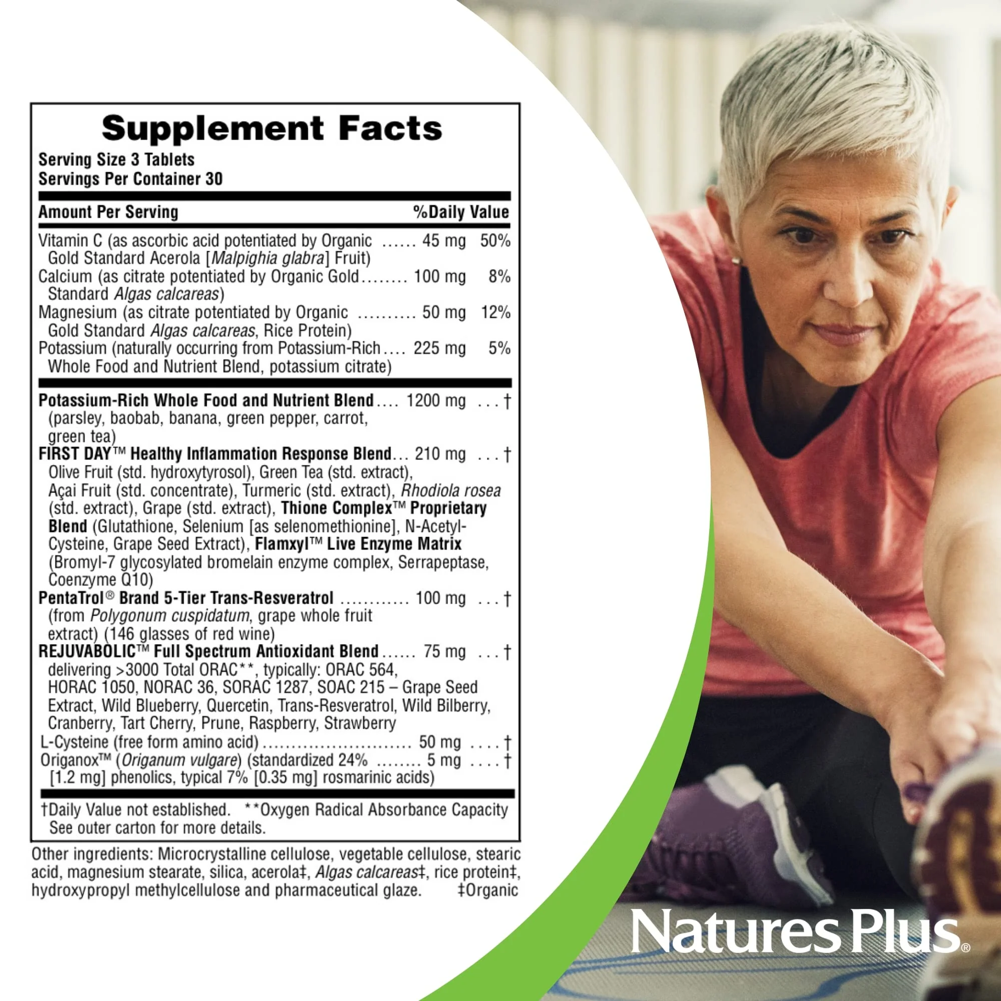 NaturesPlus AgeLoss Blood Pressure Support – 90 Tablets, Trans-Resveratrol, Whole Foods - Image 4