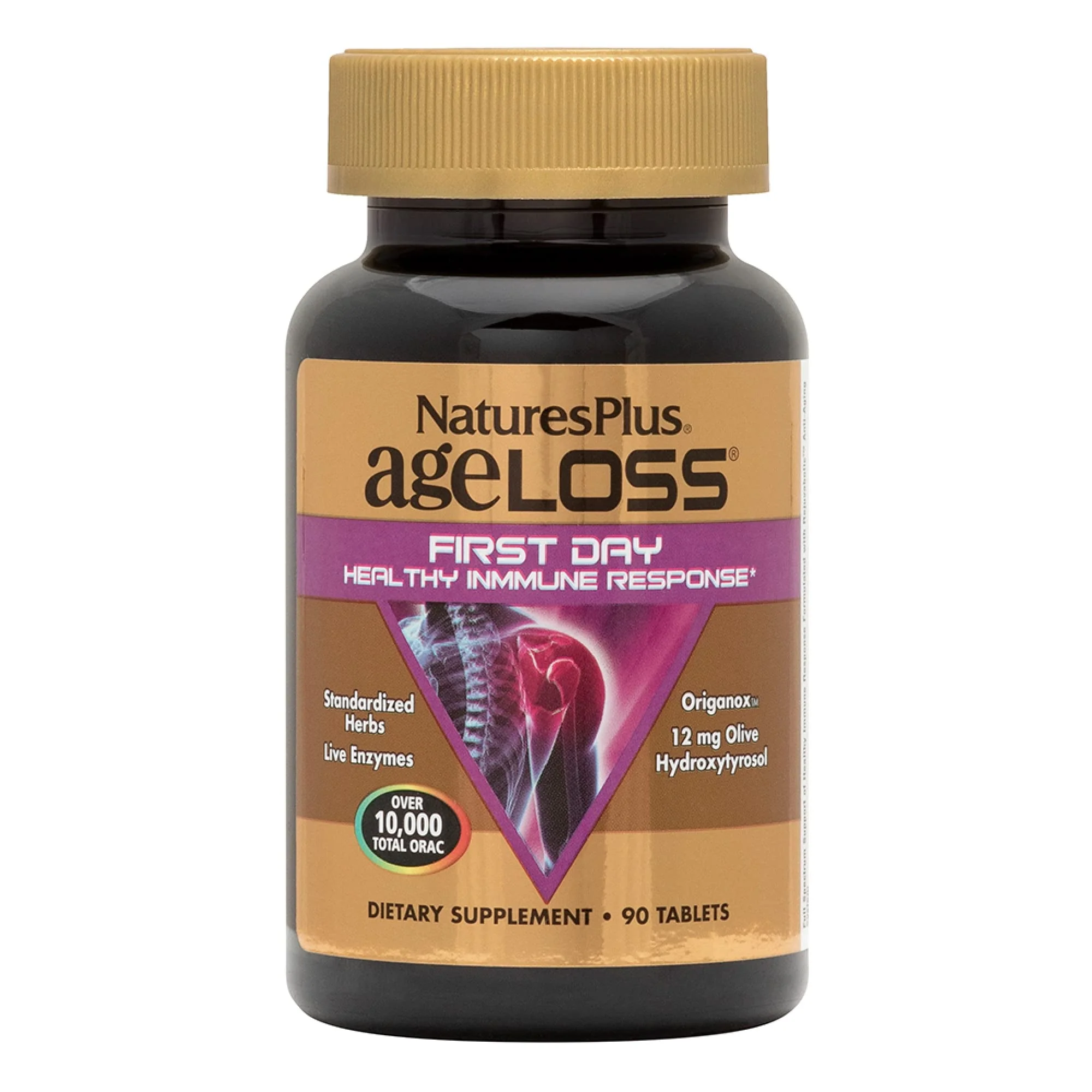 NaturesPlus AgeLoss First Day Healthy Immune Response - 90 Tablets | Vegetarian, Gluten Free | 30 Servings - Image 9