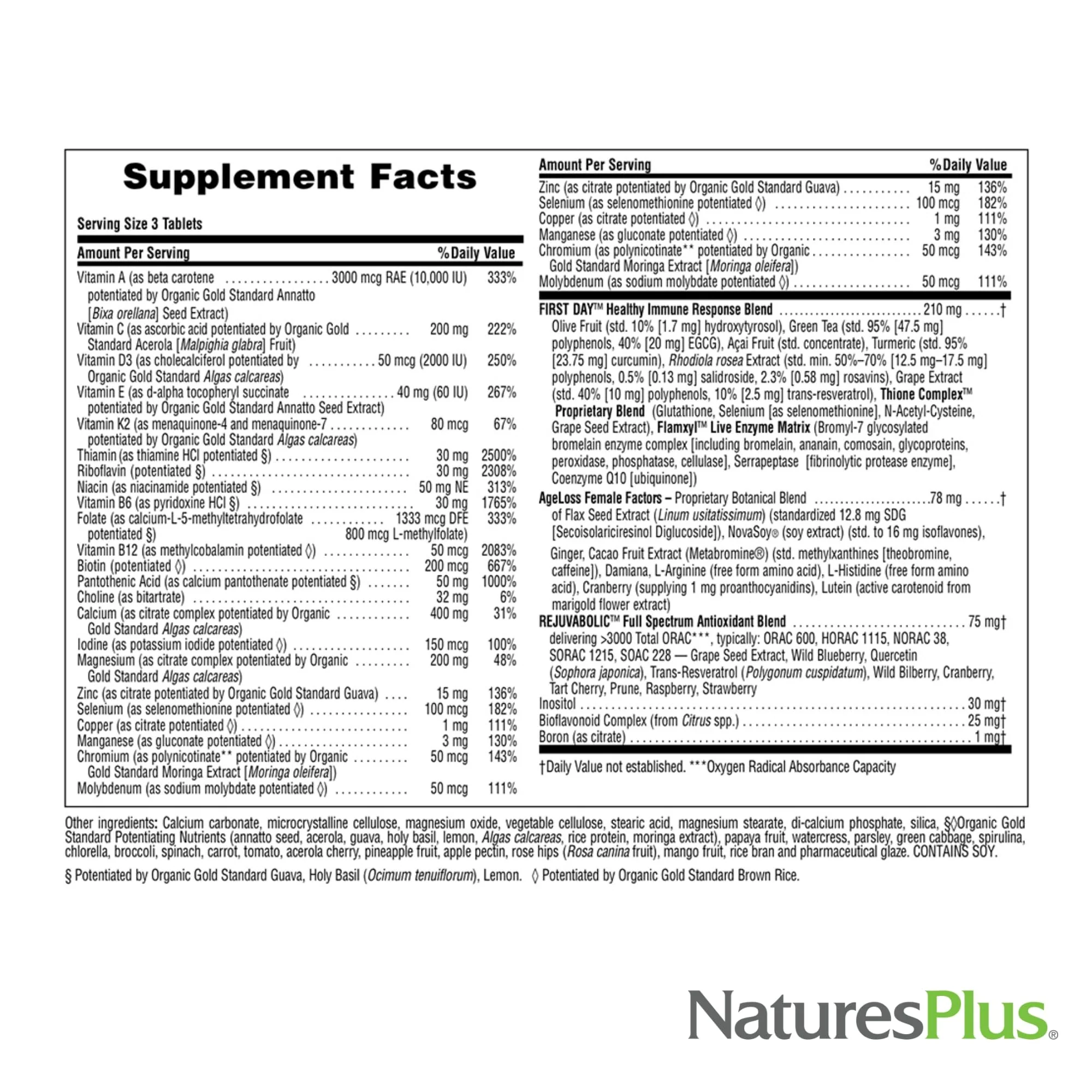 NaturesPlus AgeLoss Women’s Multi – 90 Tablets (30 Servings) | Anti-Aging Multivitamin, Menopausal Support, Gluten-Free - Image 12
