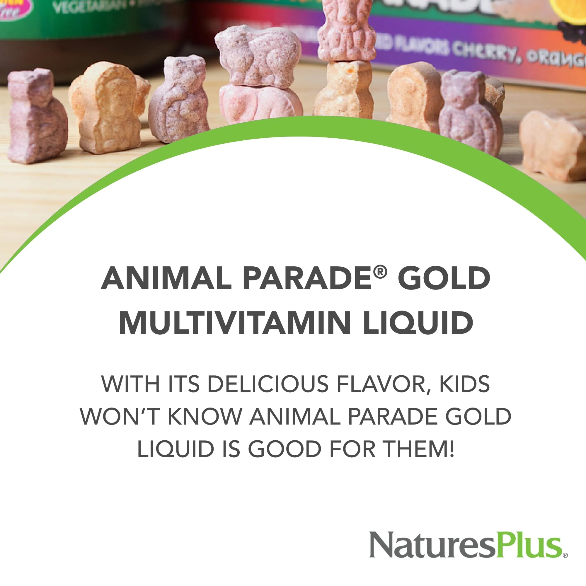 NaturesPlus Animal Parade Gold Children's Liquid Multivitamin – 2 x 16 oz, Tropical Berry, Gluten Free & Vegan, 64 Servings - Image 3