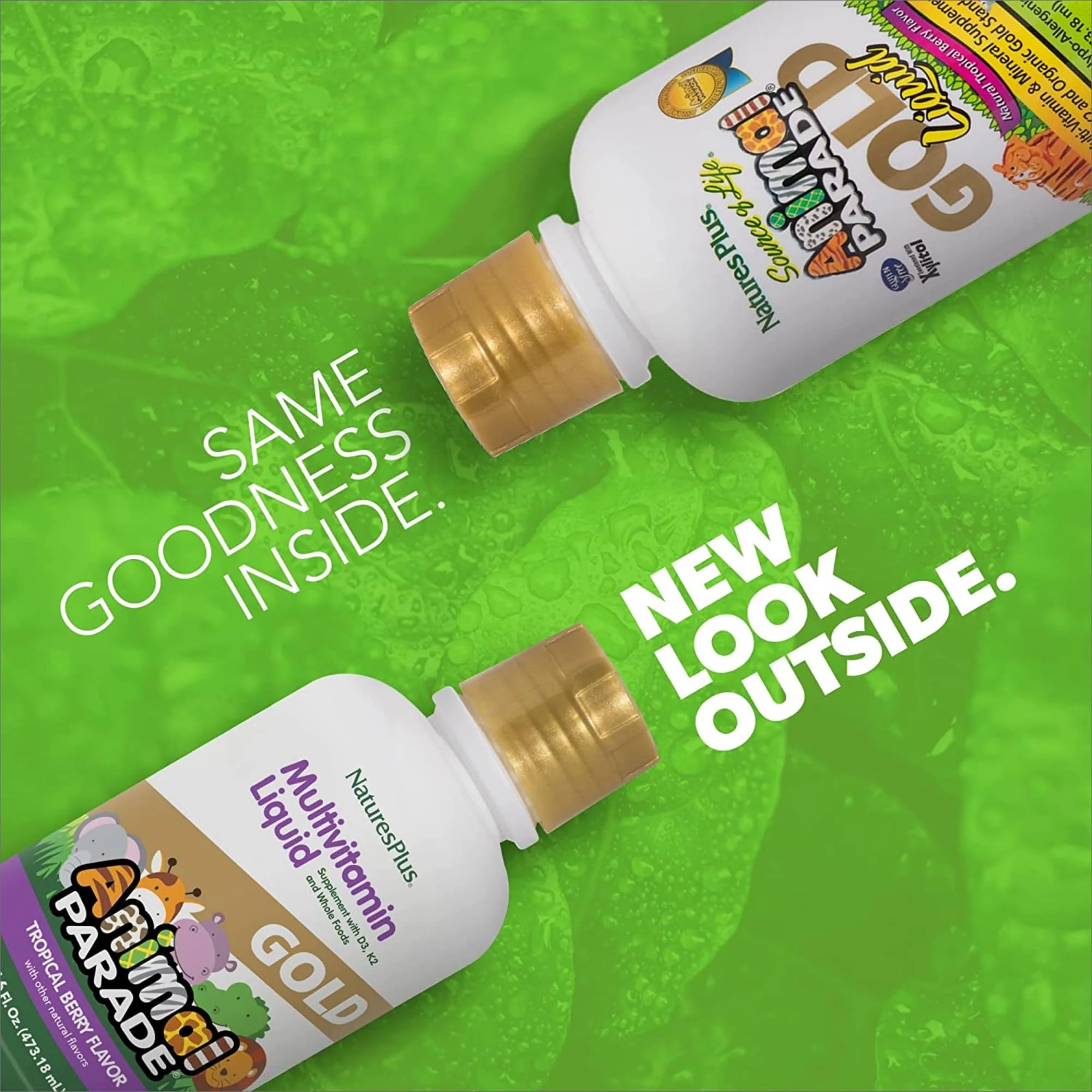 NaturesPlus Animal Parade Gold Children's Liquid Multivitamin – 2 x 16 oz, Tropical Berry, Gluten Free & Vegan, 64 Servings - Image 8