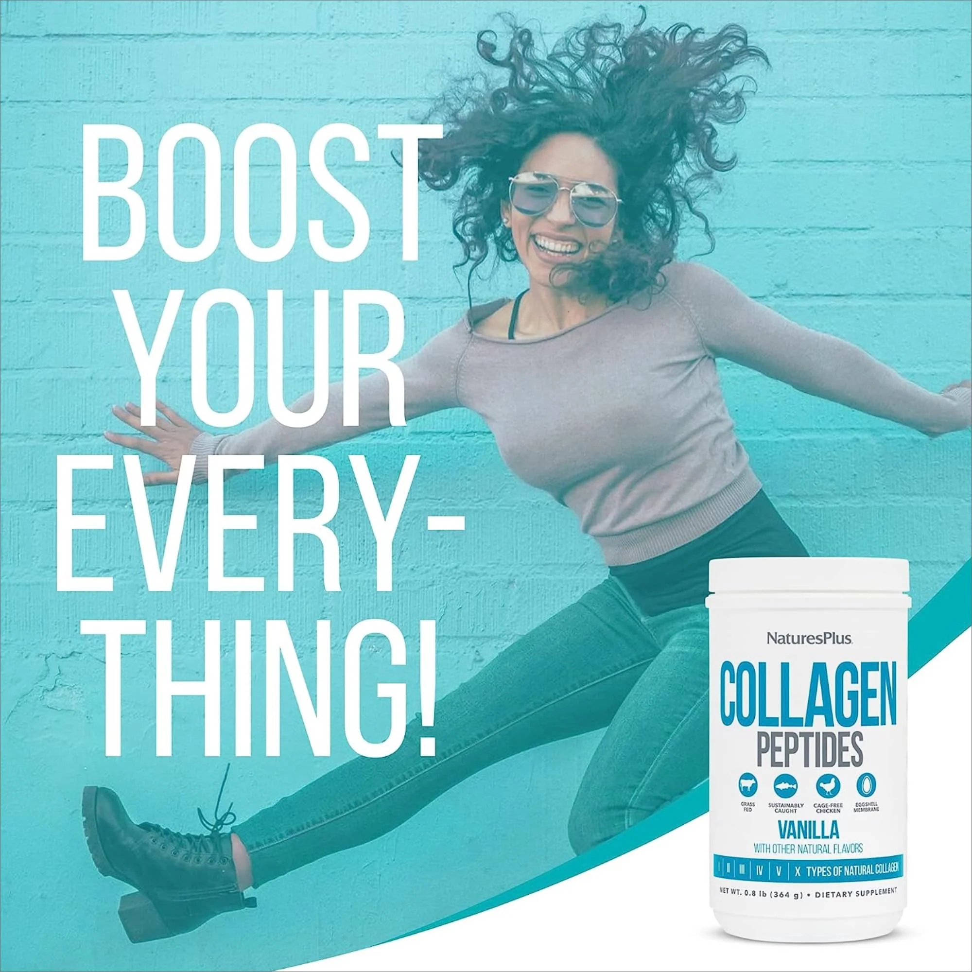 NaturesPlus Collagen Peptides Vanilla – 2 Pack (364 g) | Hair, Skin, Nails & Joints | Non-GMO, Gluten Free - Image 5