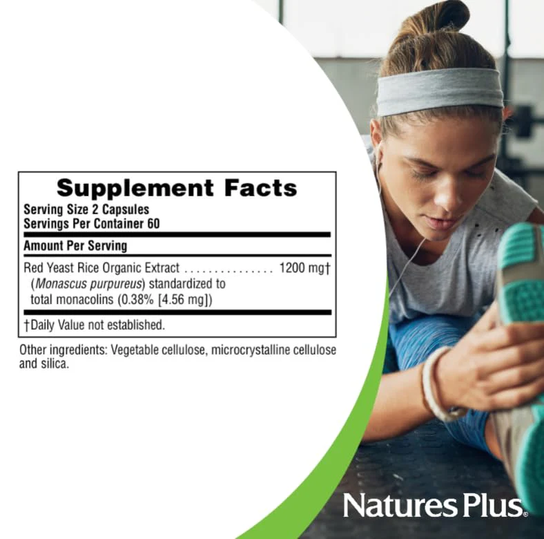 NaturesPlus Herbal Actives Red Yeast Rice - 2 x 120 Veg Capsules, Gluten Free, 240 Servings - Image 4