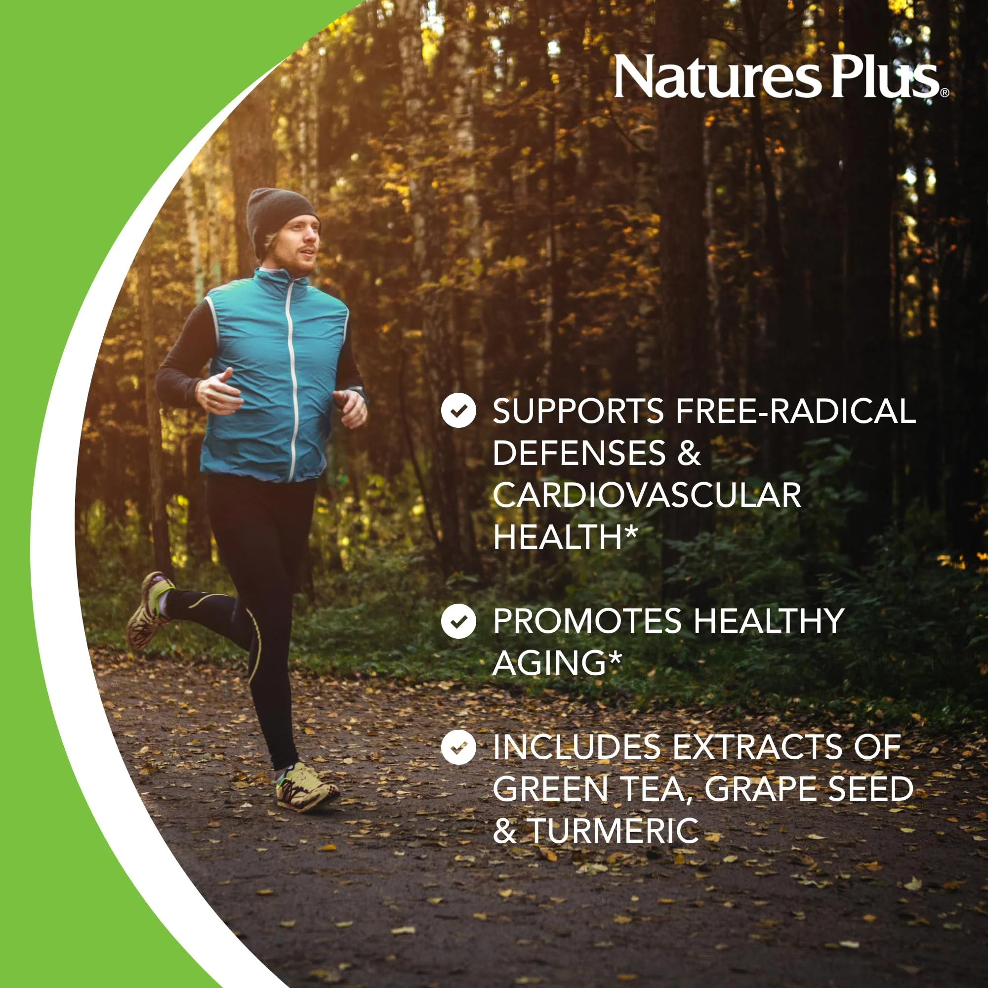 NaturesPlus Herbal Actives Resveratrol Extended Release 125 mg - 120 Vegetarian Tablets | Gluten-Free - Image 3