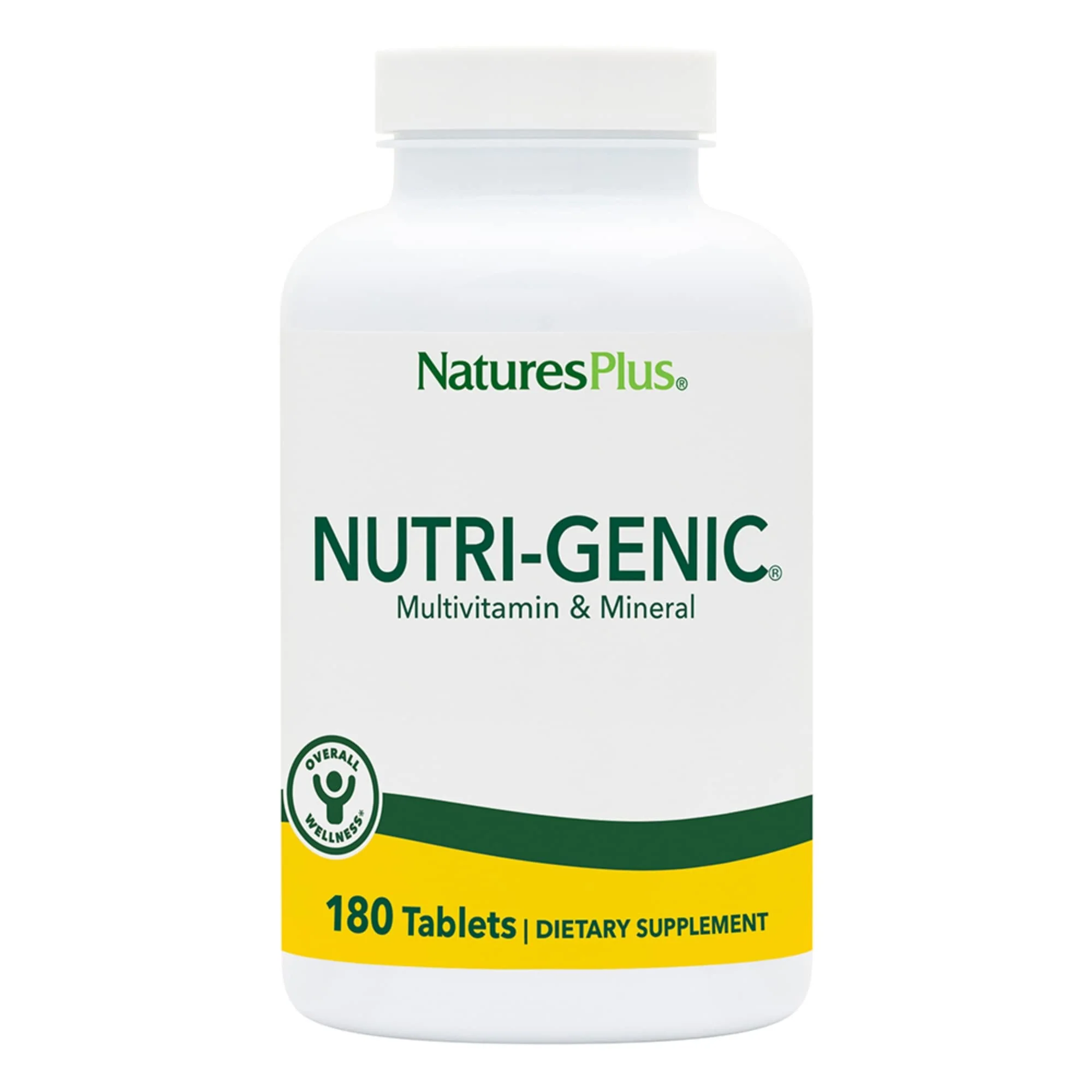 NaturesPlus Nutri-Genic Multivitamin - 180 Vegetarian Tablets | Hypo-Allergenic, Gluten-Free, 90 Servings