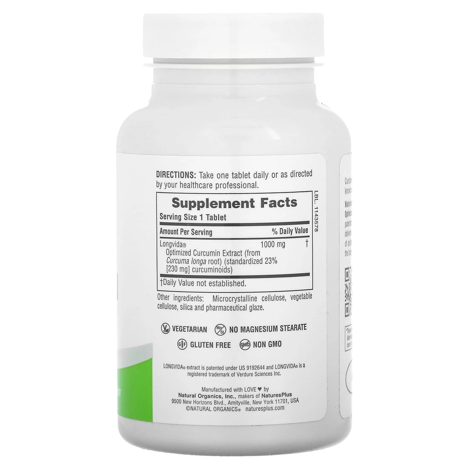NaturesPlus PRO Longvida Curcumin 1000 mg - 60 Tablets | Non-GMO, Vegan, Gluten Free - Image 2