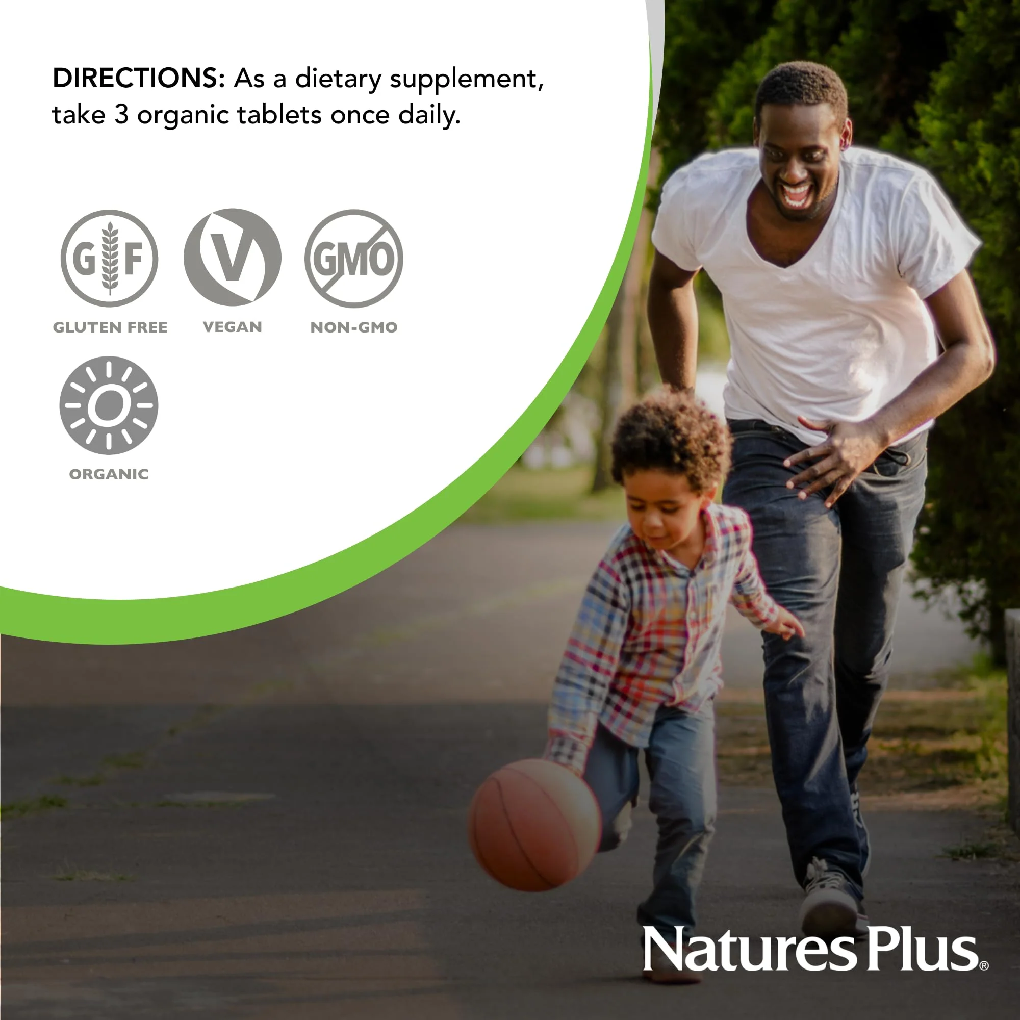 NaturesPlus Source of Life Garden Certified Organic Men's Multivitamin - 90 Vegan Tablets - 30 Servings - Image 6