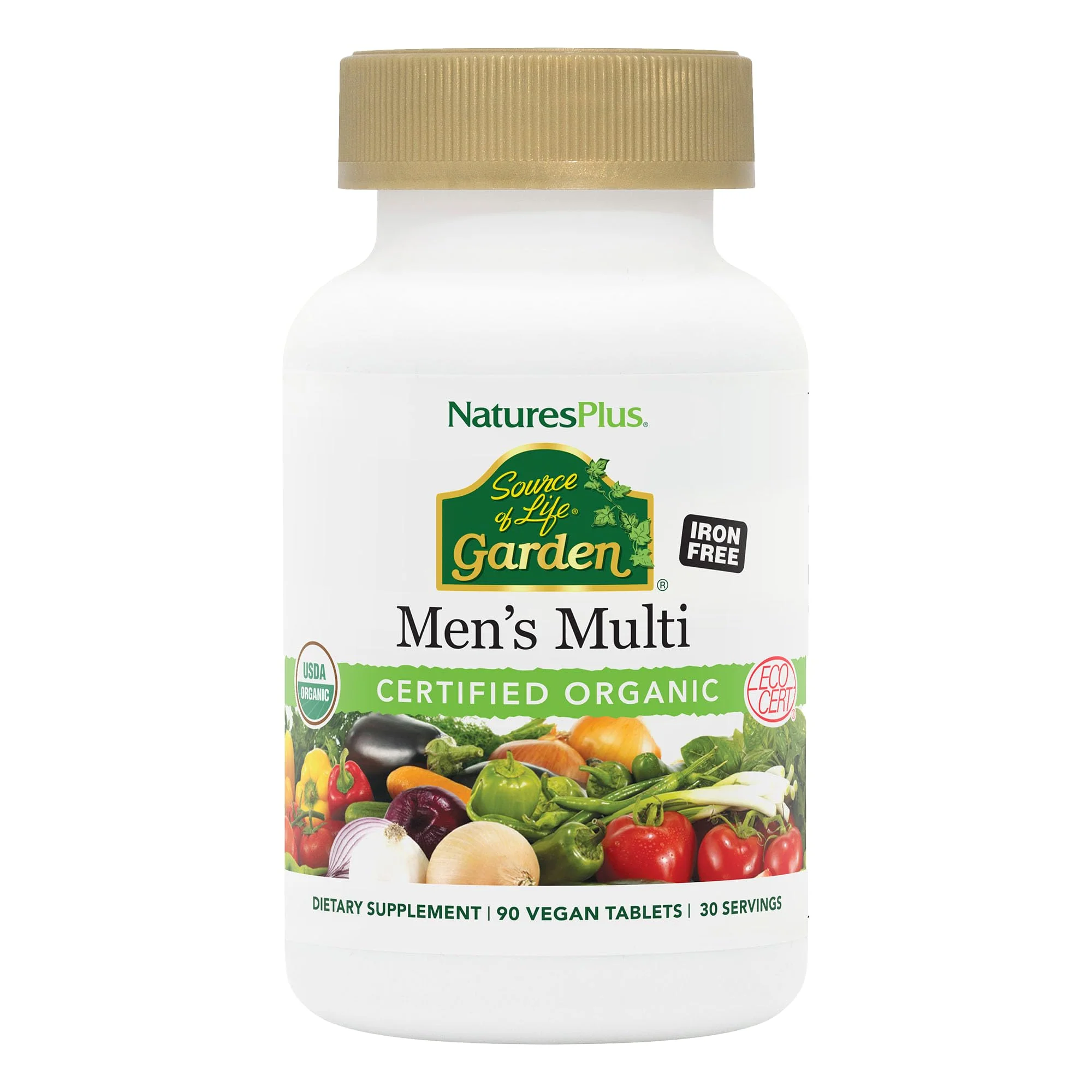 NaturesPlus Source of Life Garden Certified Organic Men's Multivitamin - 90 Vegan Tablets - 30 Servings - Image 7