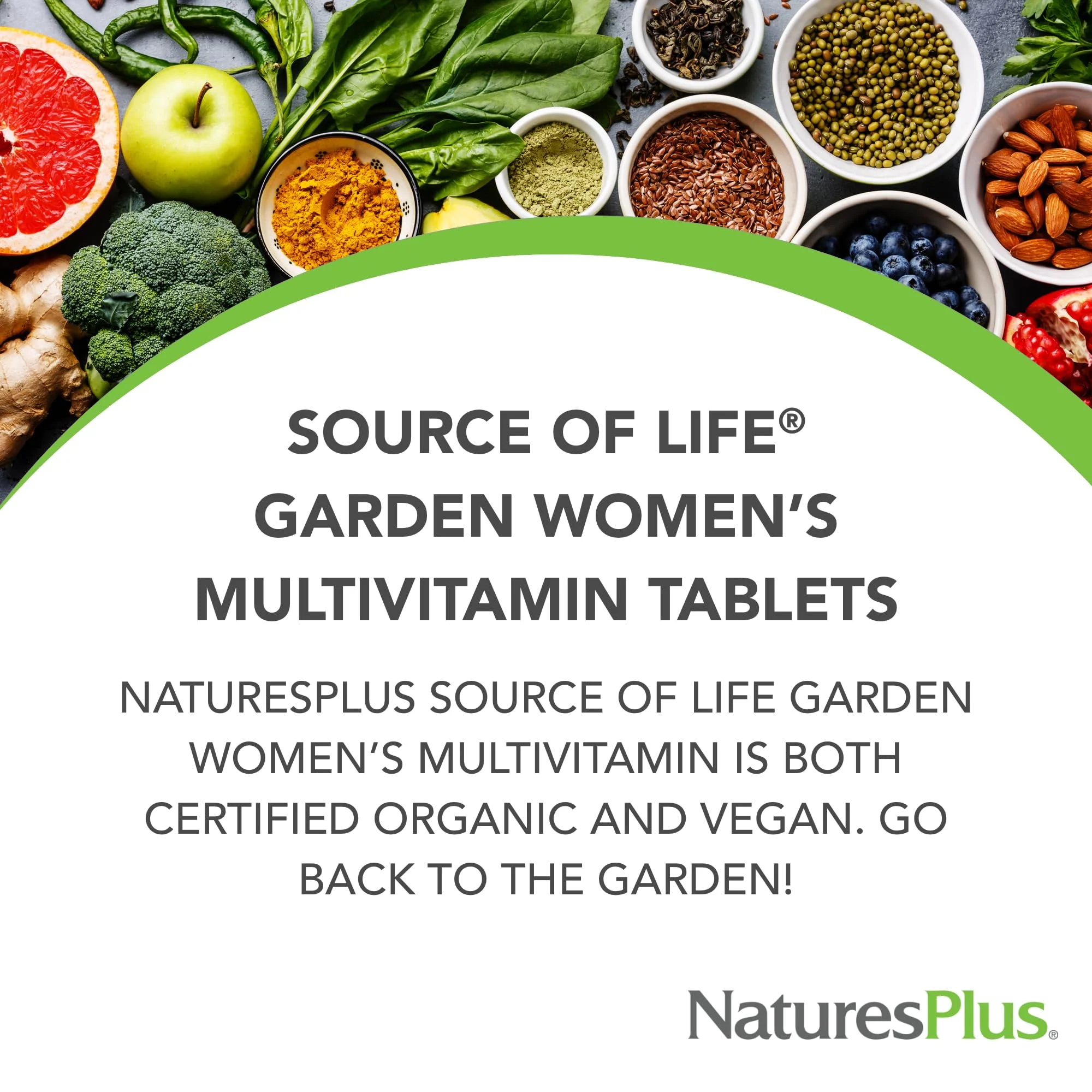 NaturesPlus Source of Life Garden Organic Women's Multivitamin - 90 Vegan Tablets (30 Servings) - Image 9